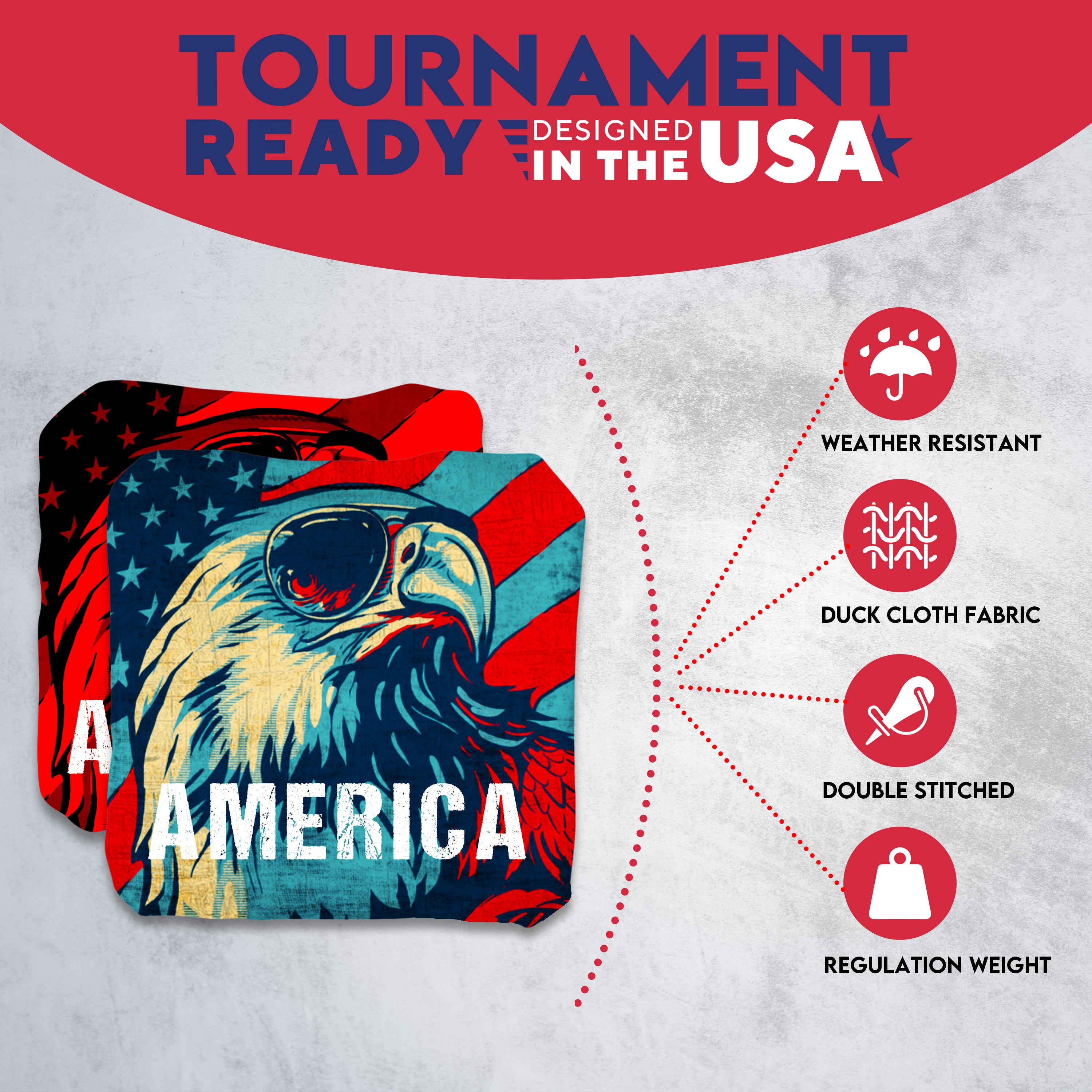 Eagle Shades Cornhole Bags - Set of 8