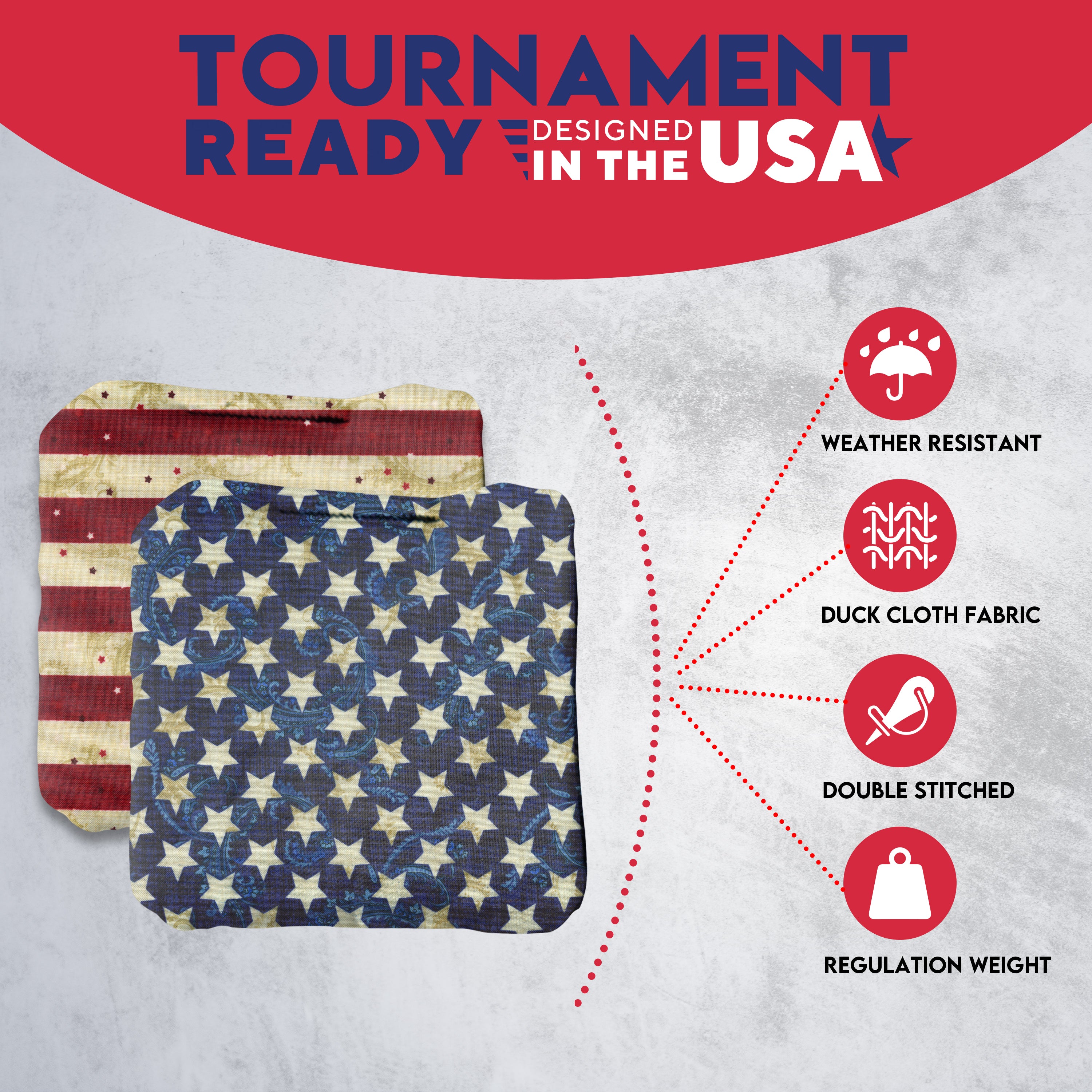 Stars Stripes Cornhole Bags - Set of 8