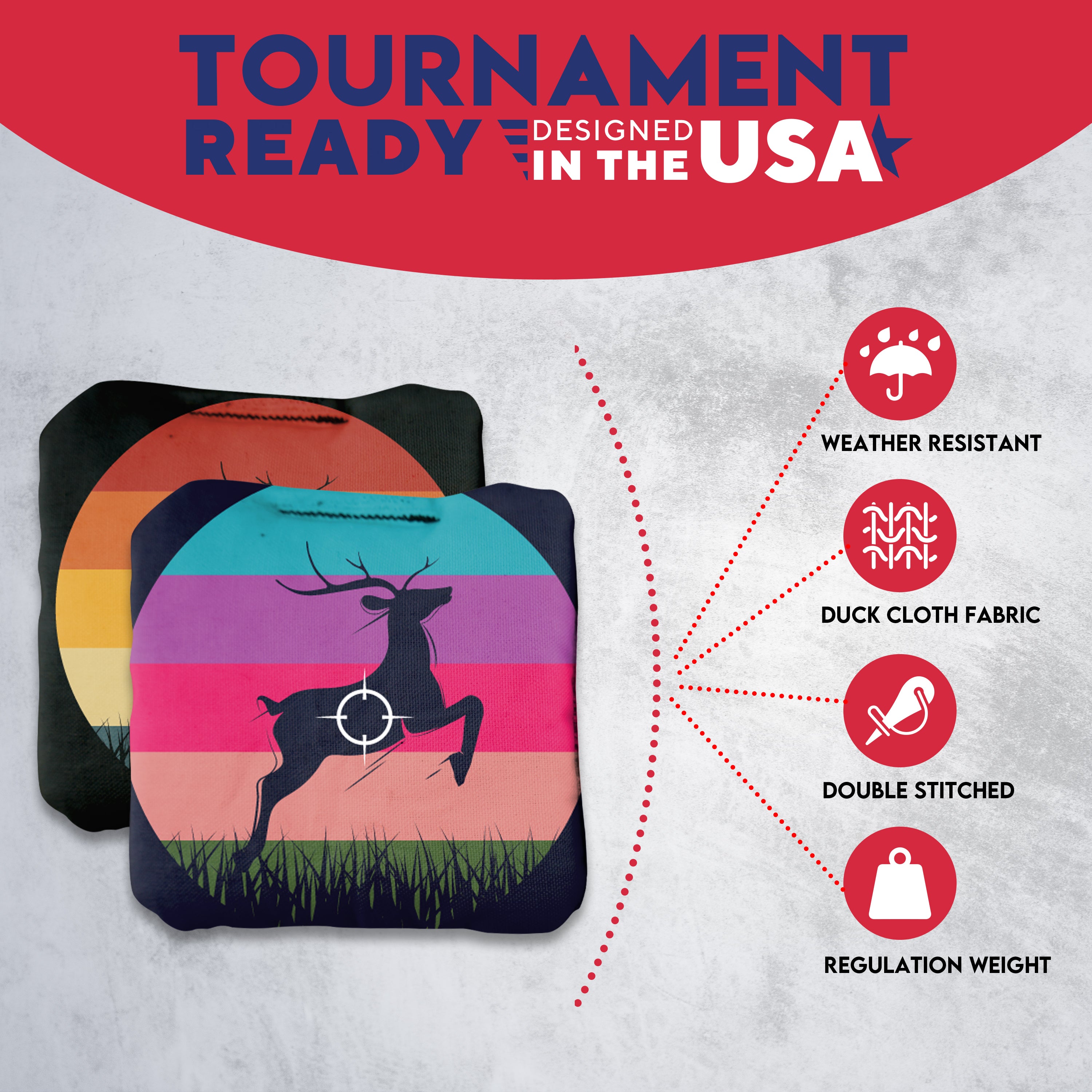 Deer in Scope Cornhole Bags - Set of 8