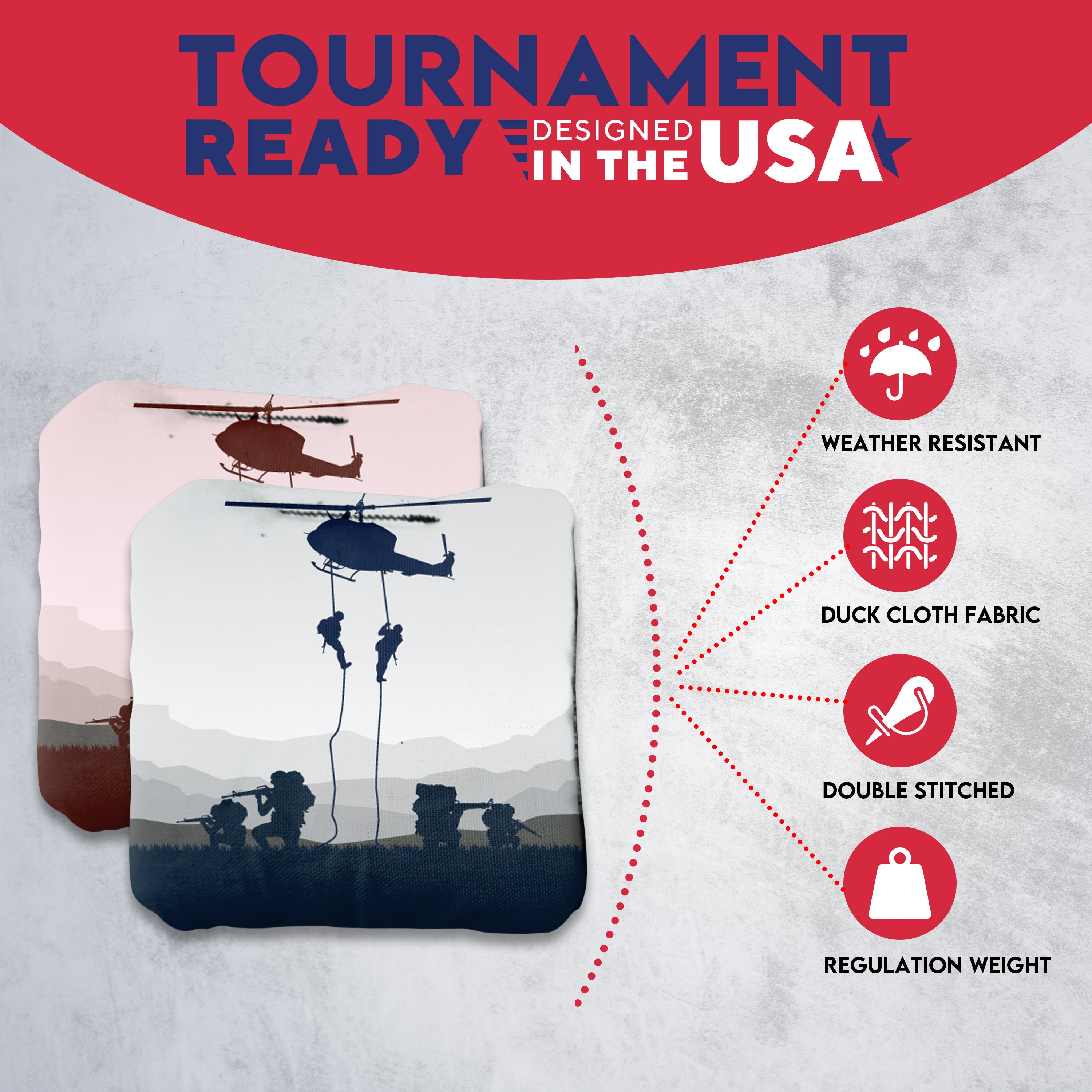 Helicopter Squad Cornhole Bags - Set of 8