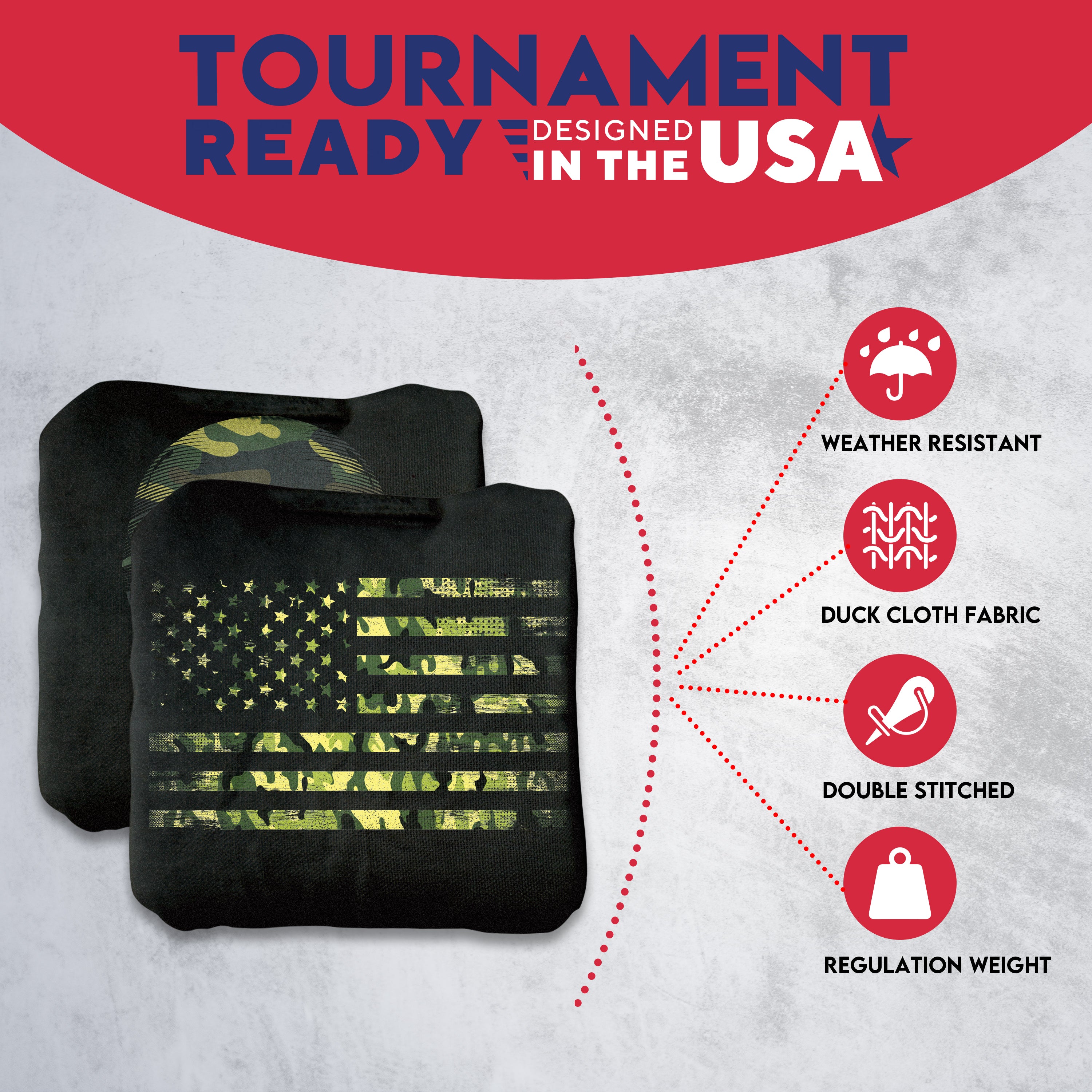 Camo Skull Cornhole Bags - Set of 8