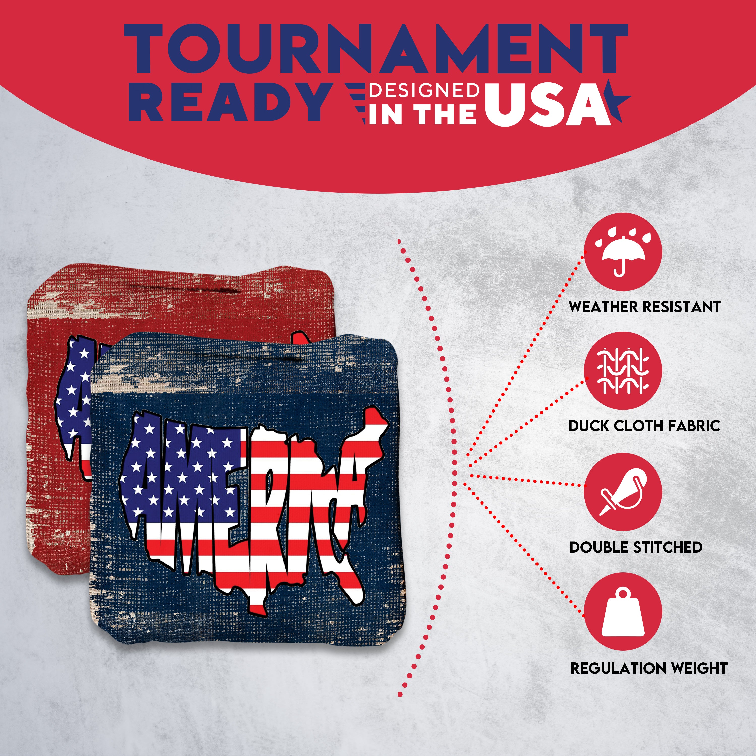 USA Map Cornhole Bags - Set of 8