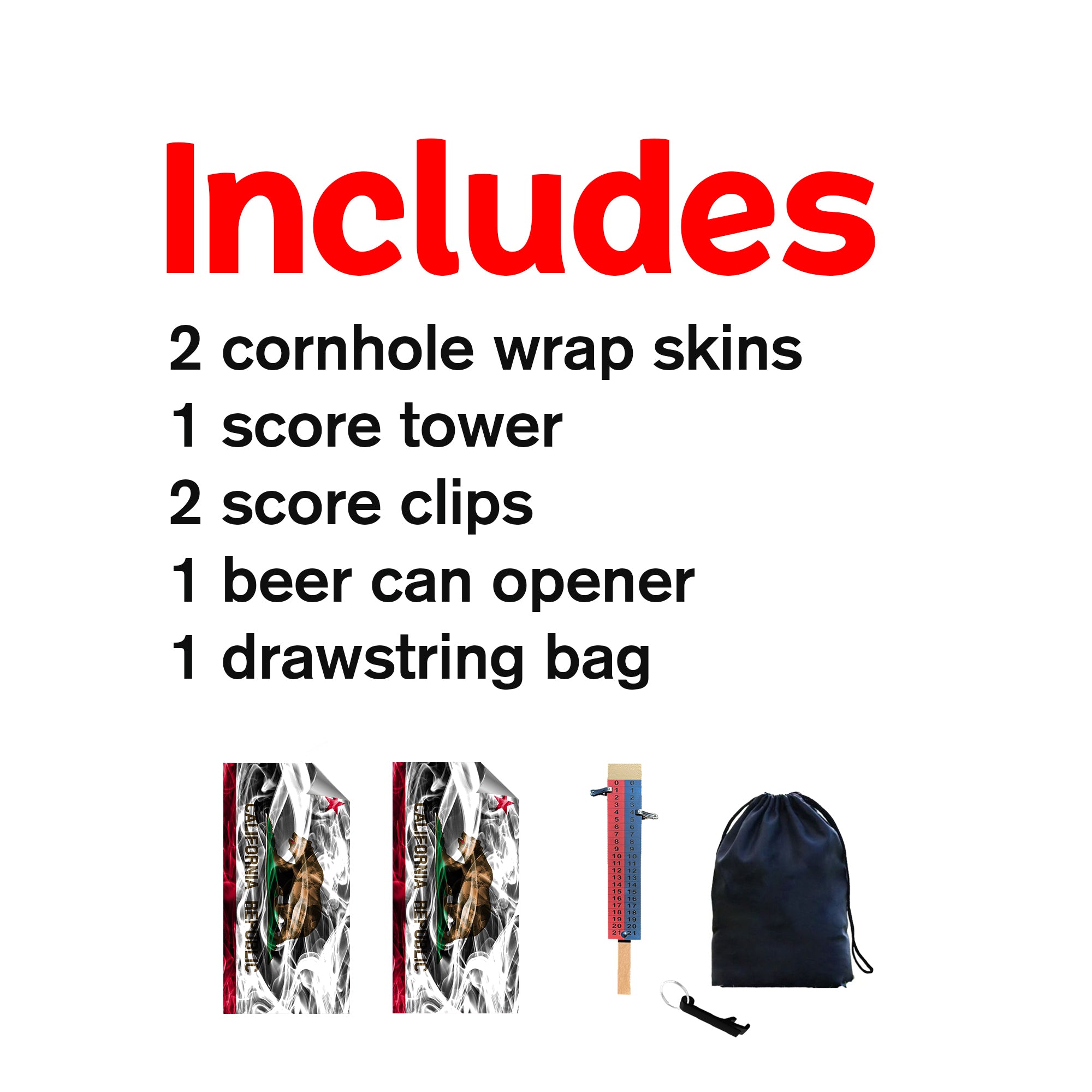 California Cornhole Boards Wraps (Set of 2)