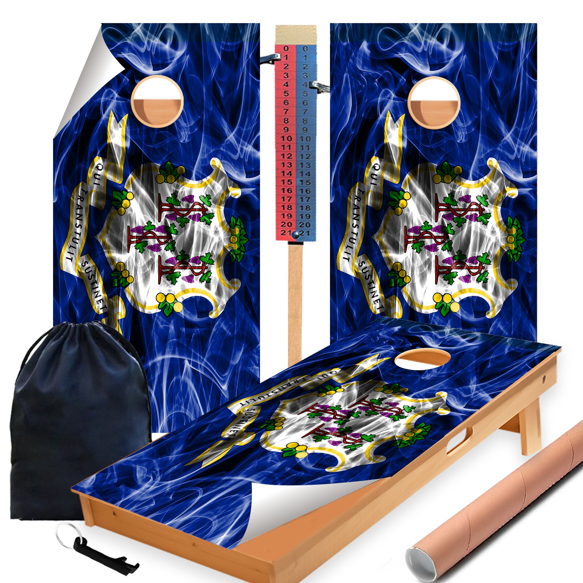 Connecticut Cornhole Boards Wraps (Set of 2)