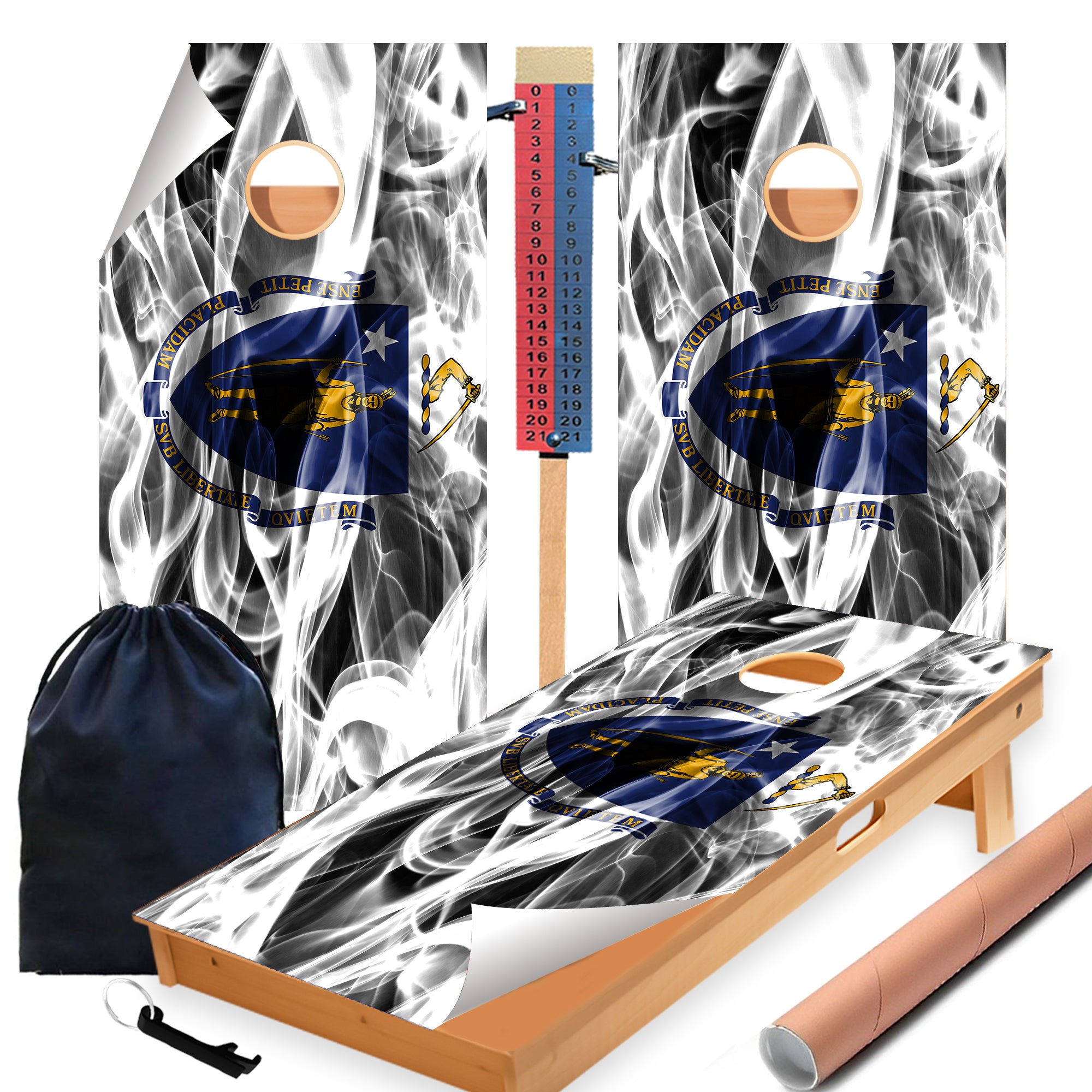 Massachusetts Cornhole Boards Wraps (Set of 2)