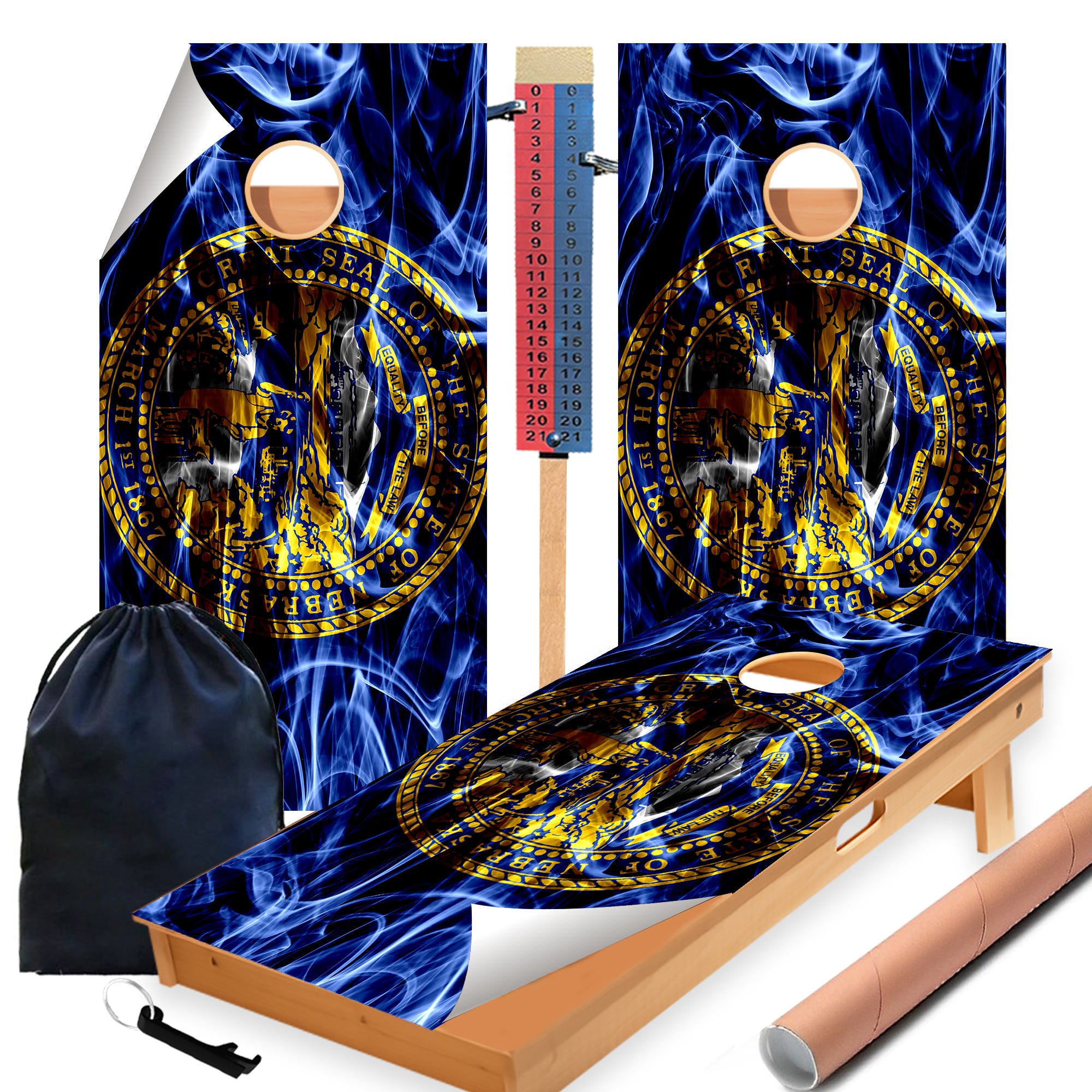 Nebraska Cornhole Boards Wraps (Set of 2)