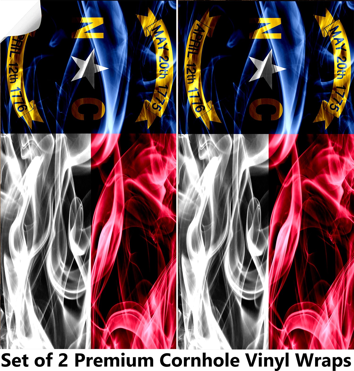 North Carolina Cornhole Boards Wraps (Set of 2)