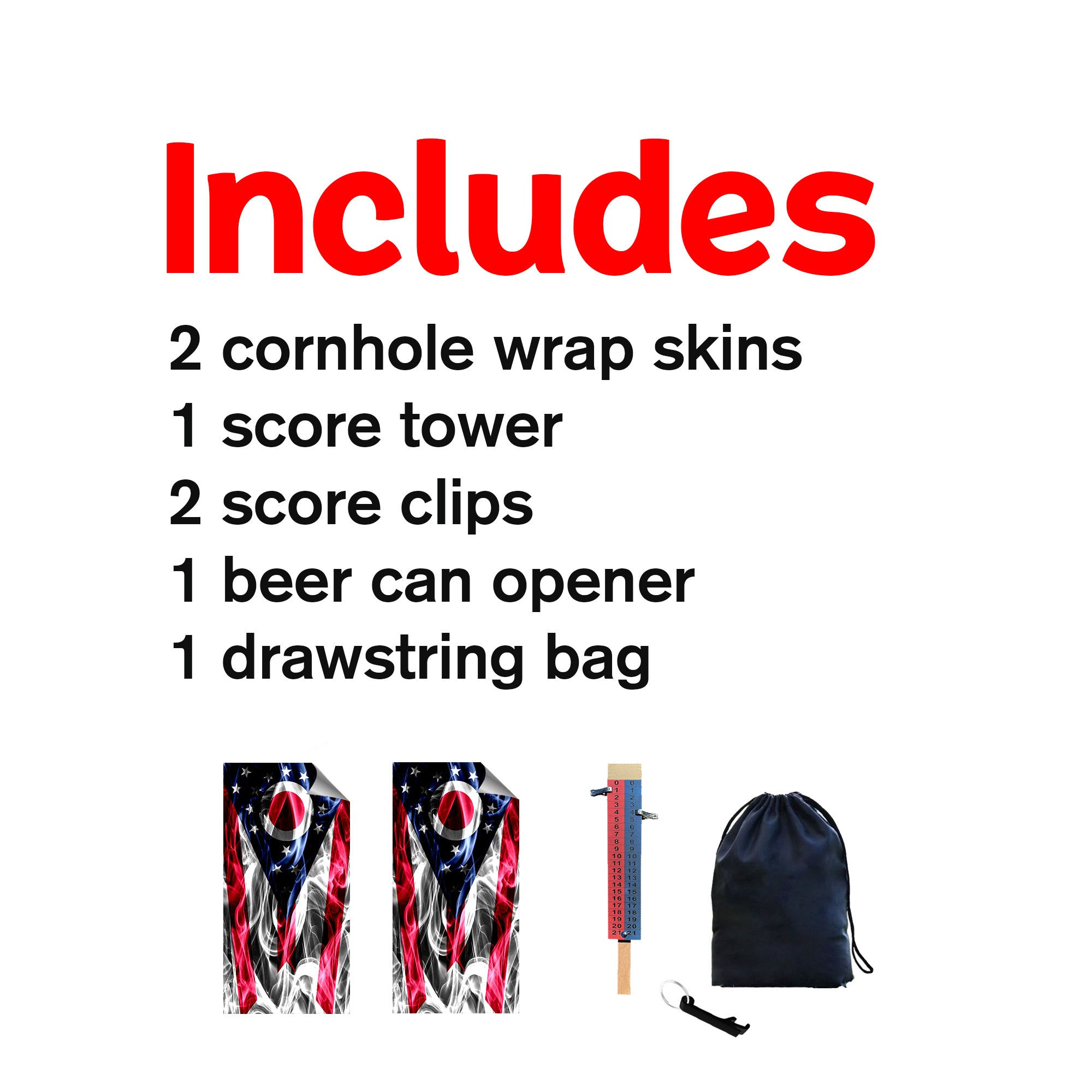 Ohio Cornhole Boards Wraps (Set of 2)