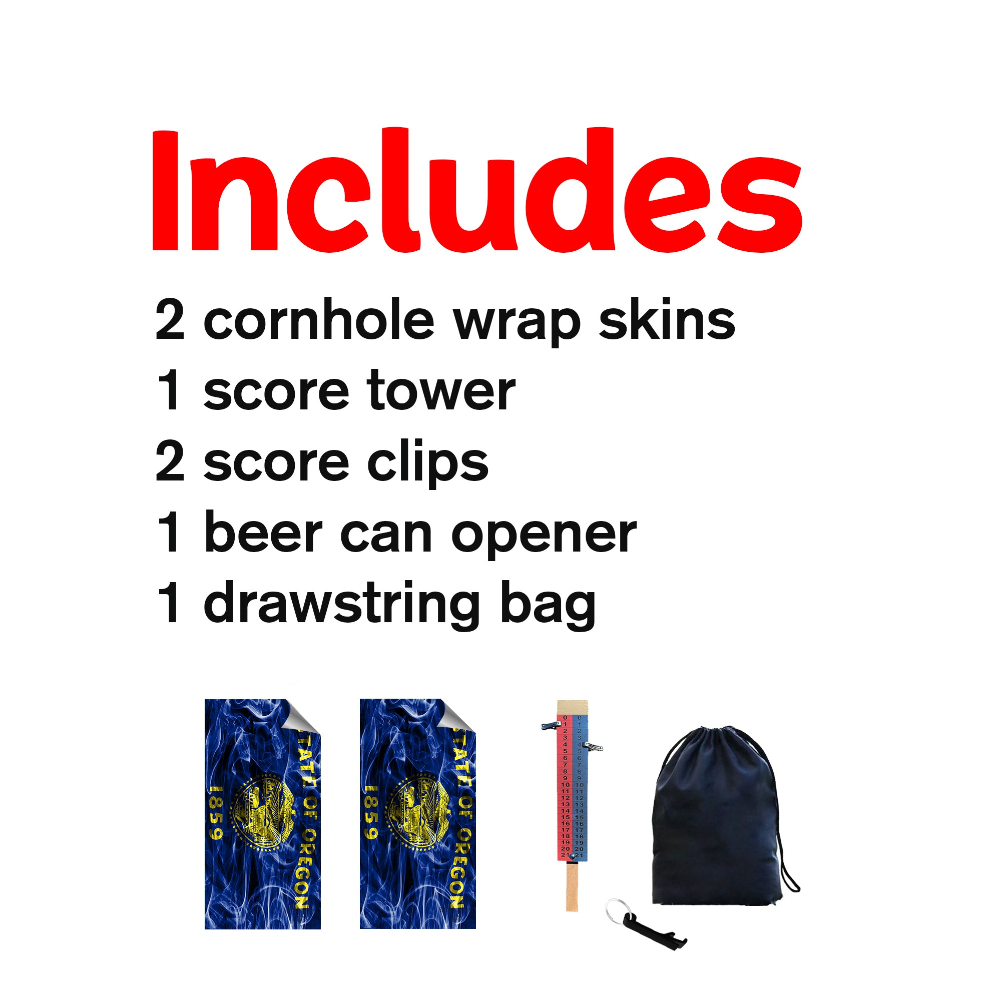 Oregon Cornhole Boards Wraps (Set of 2)