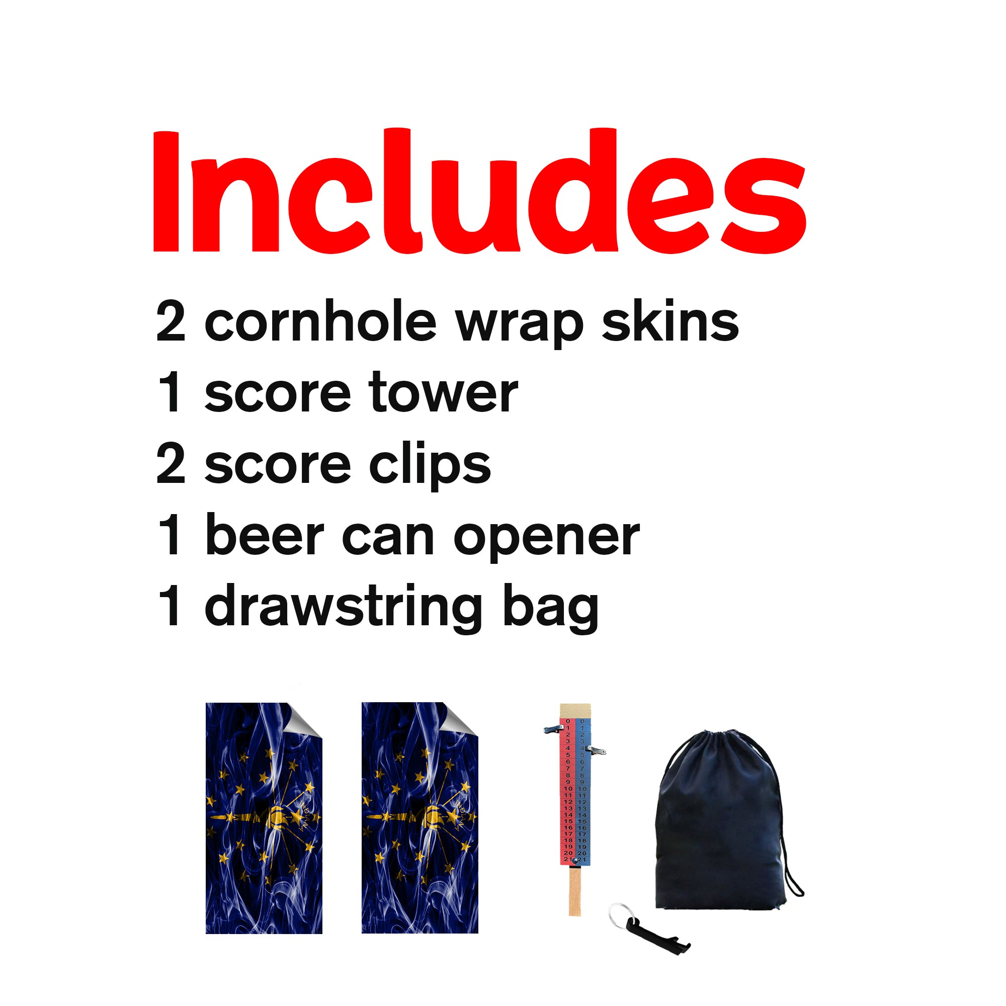 Indiana Cornhole Boards Wraps (Set of 2)