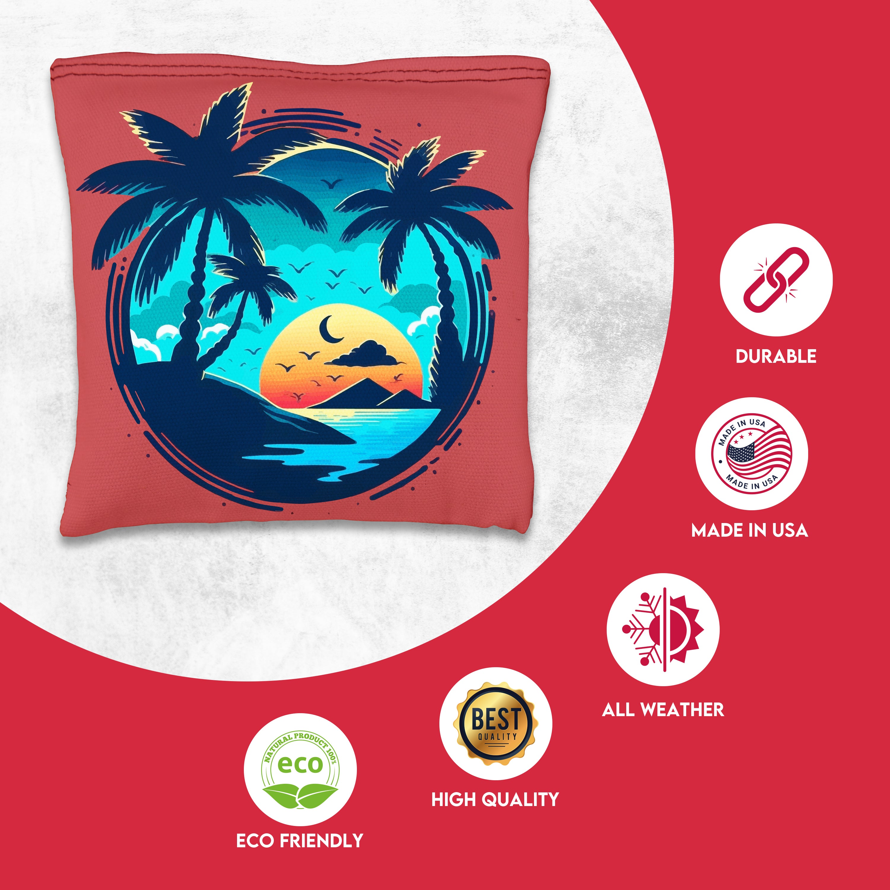 Beach Circle Cornhole Bags