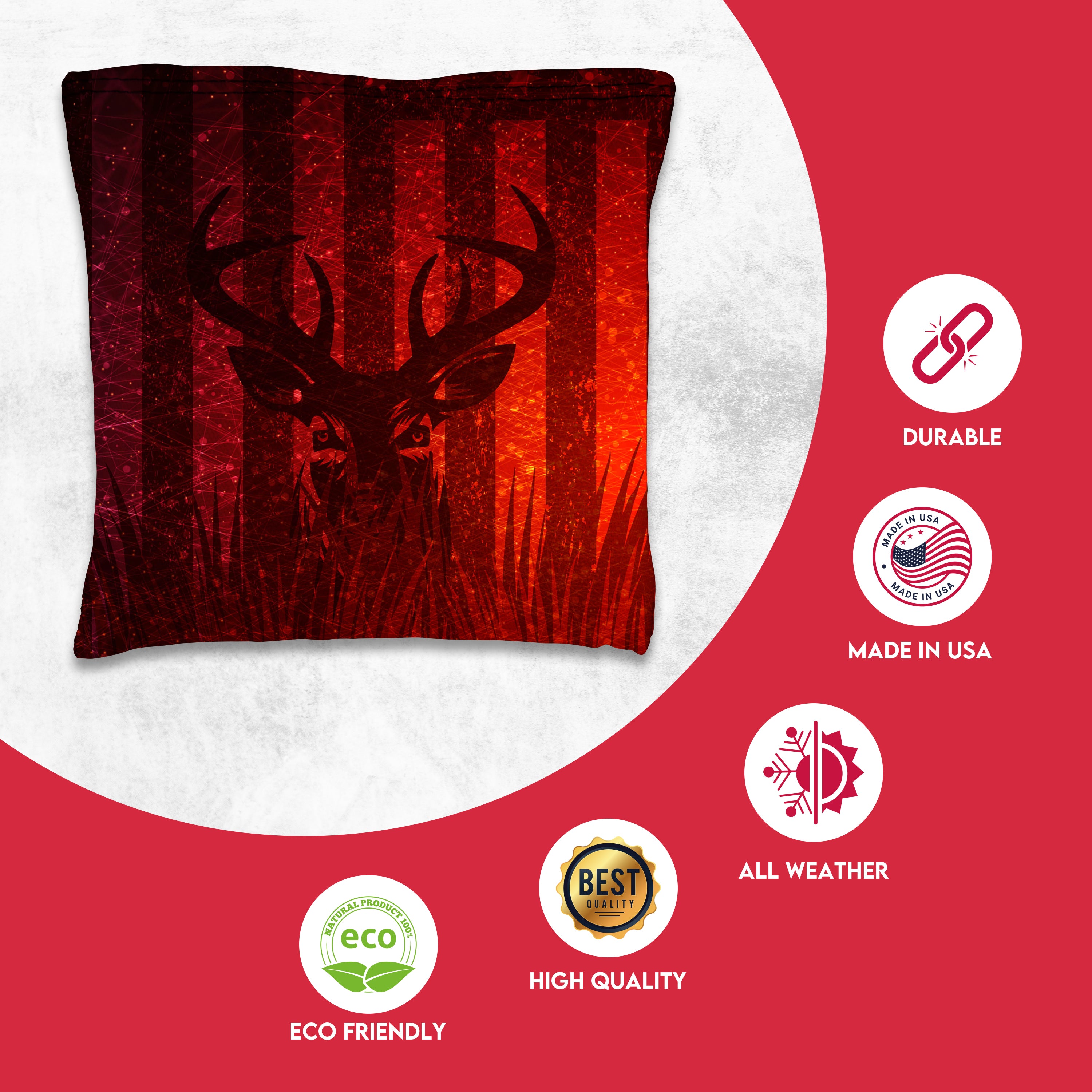 Blue Red Deer Cornhole Bags