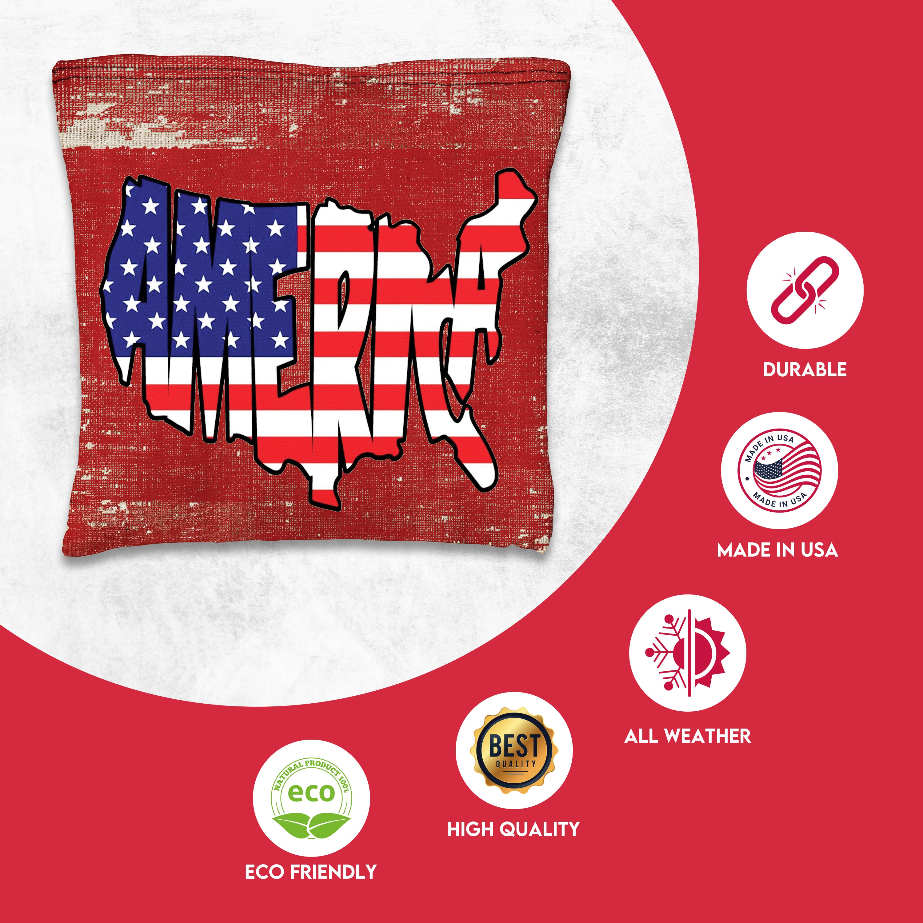 America Blue and Red Cornhole Bags