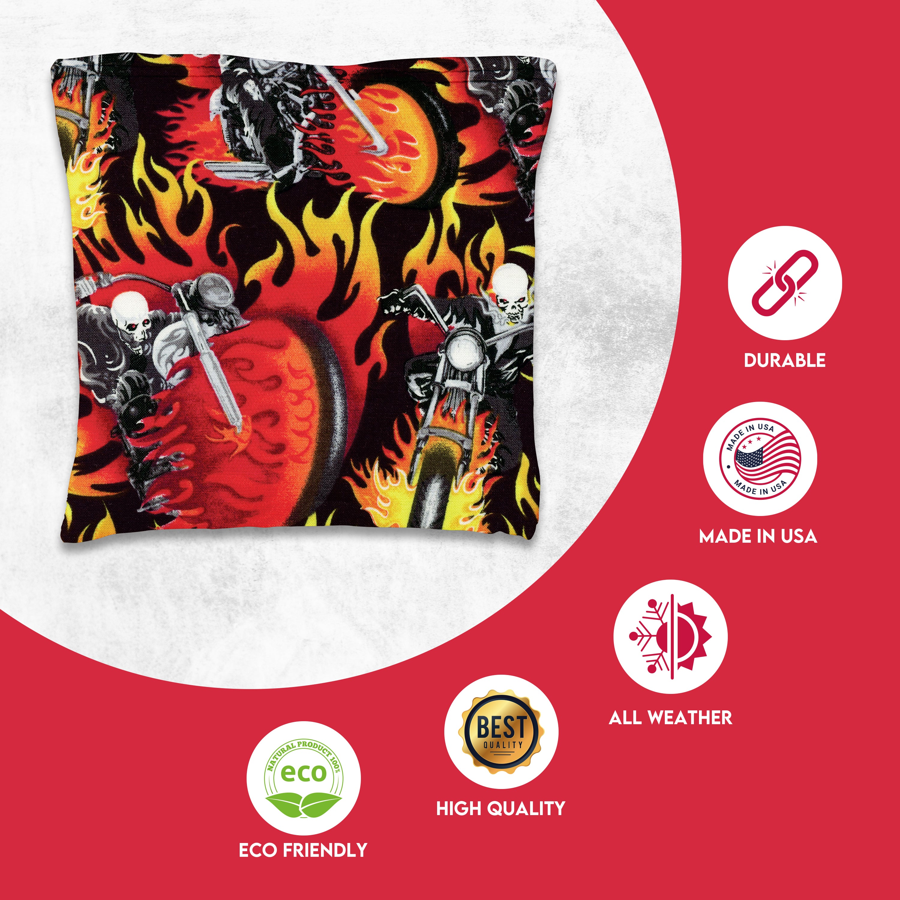 Skull Rider Cornhole Bags