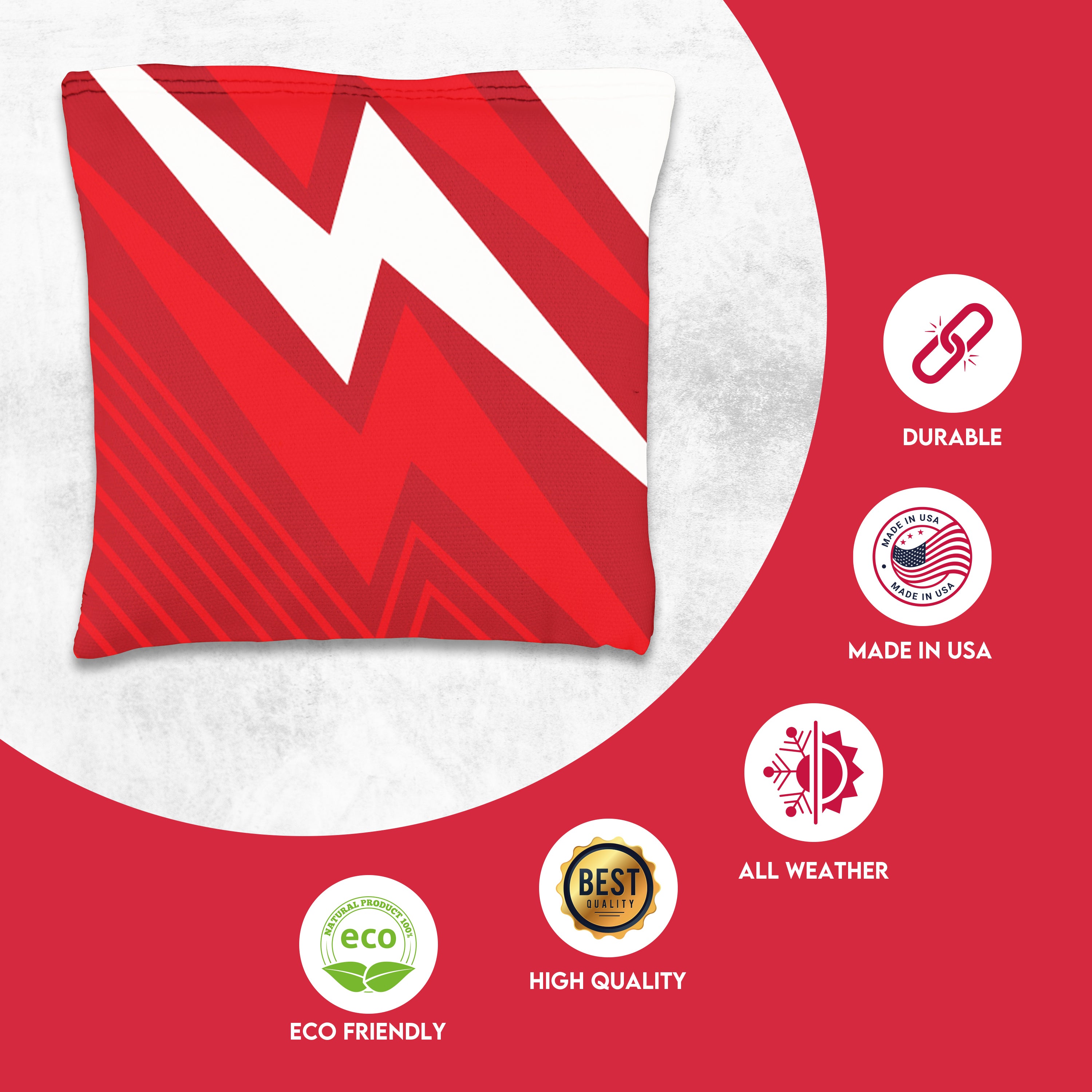 Red Black Zigzag Cornhole Bags