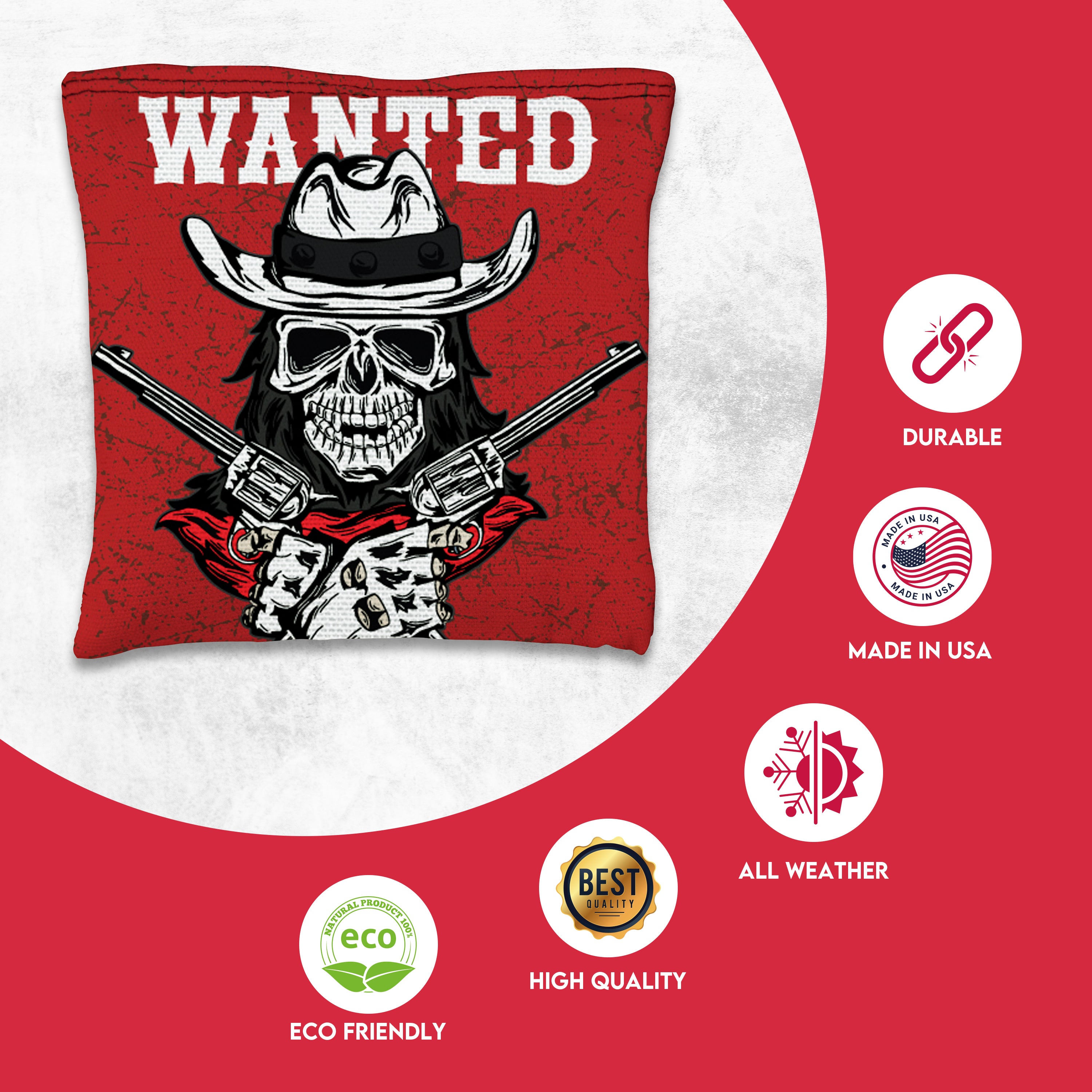 Wanted Skull Cornhole Bags