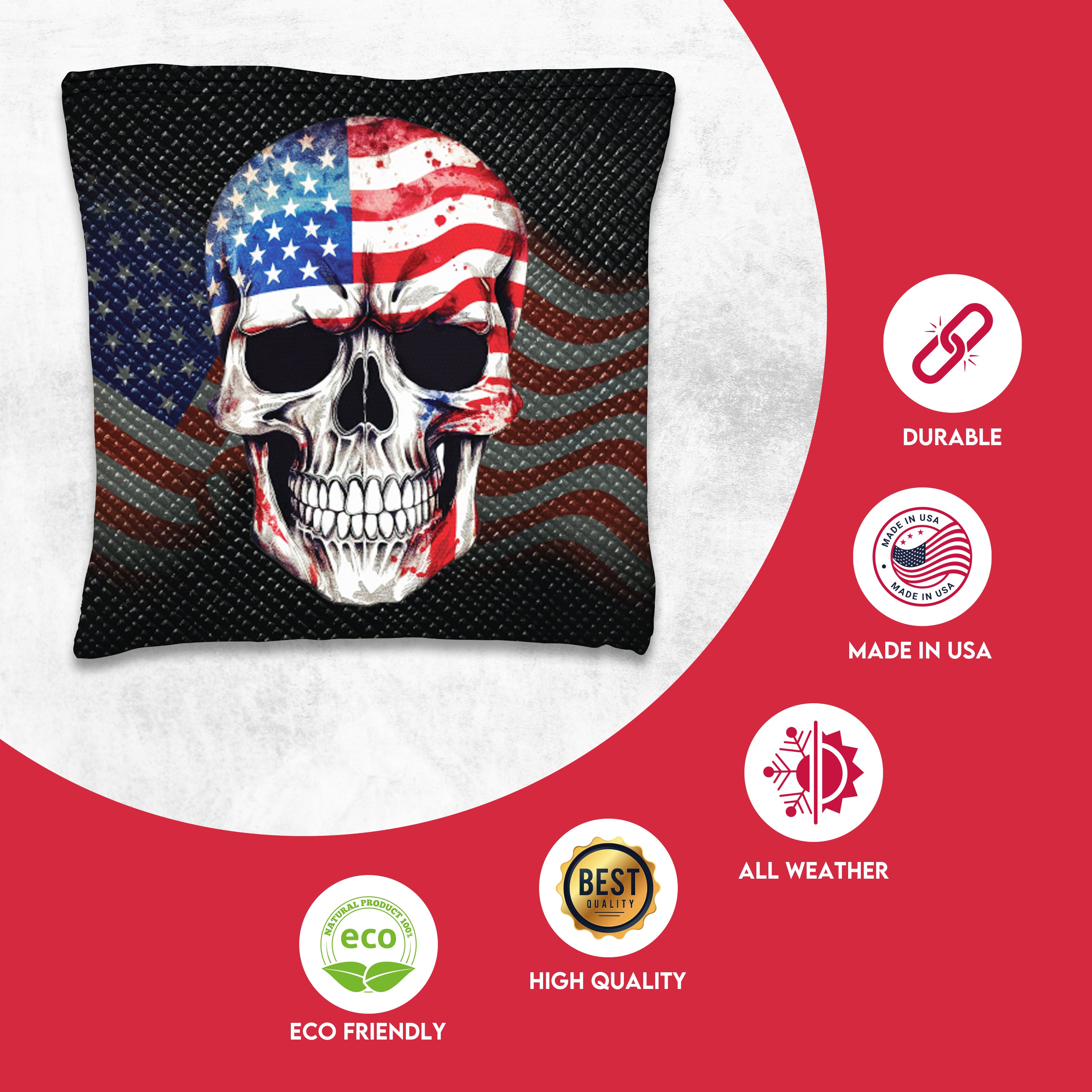 Flag Skull Cornhole Bags