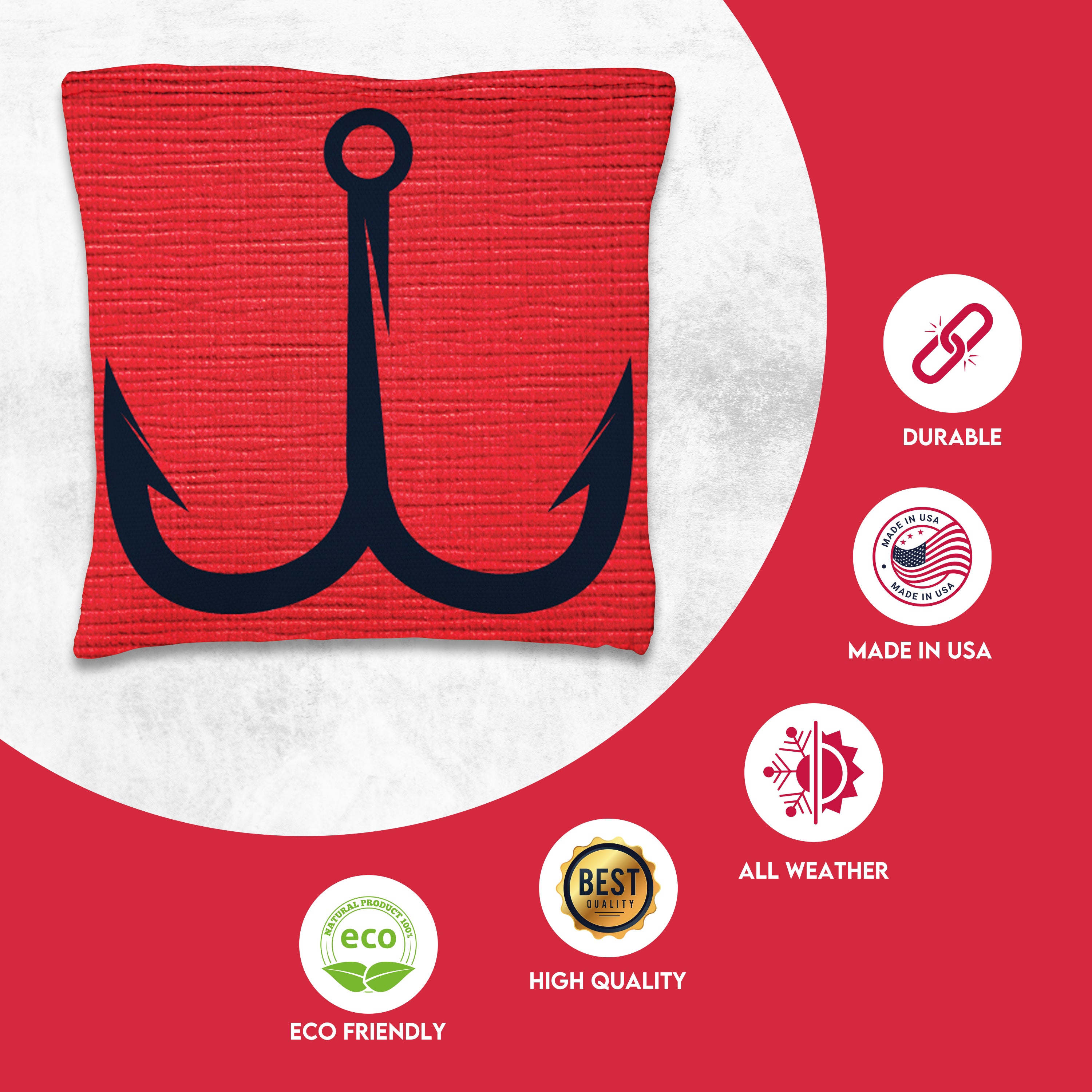 Red Blue Hooks Cornhole Bags