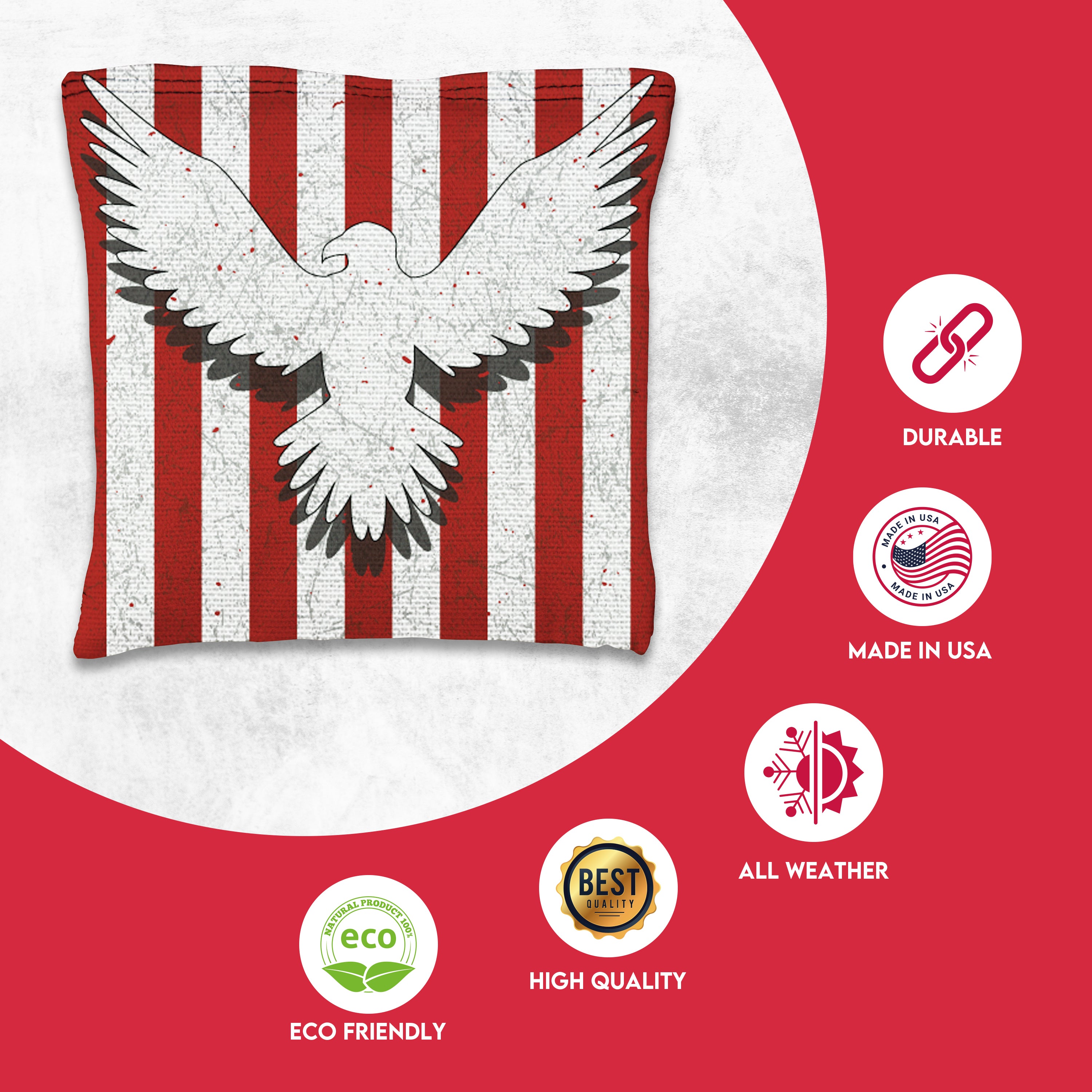 Bird Flag White Cornhole Bags