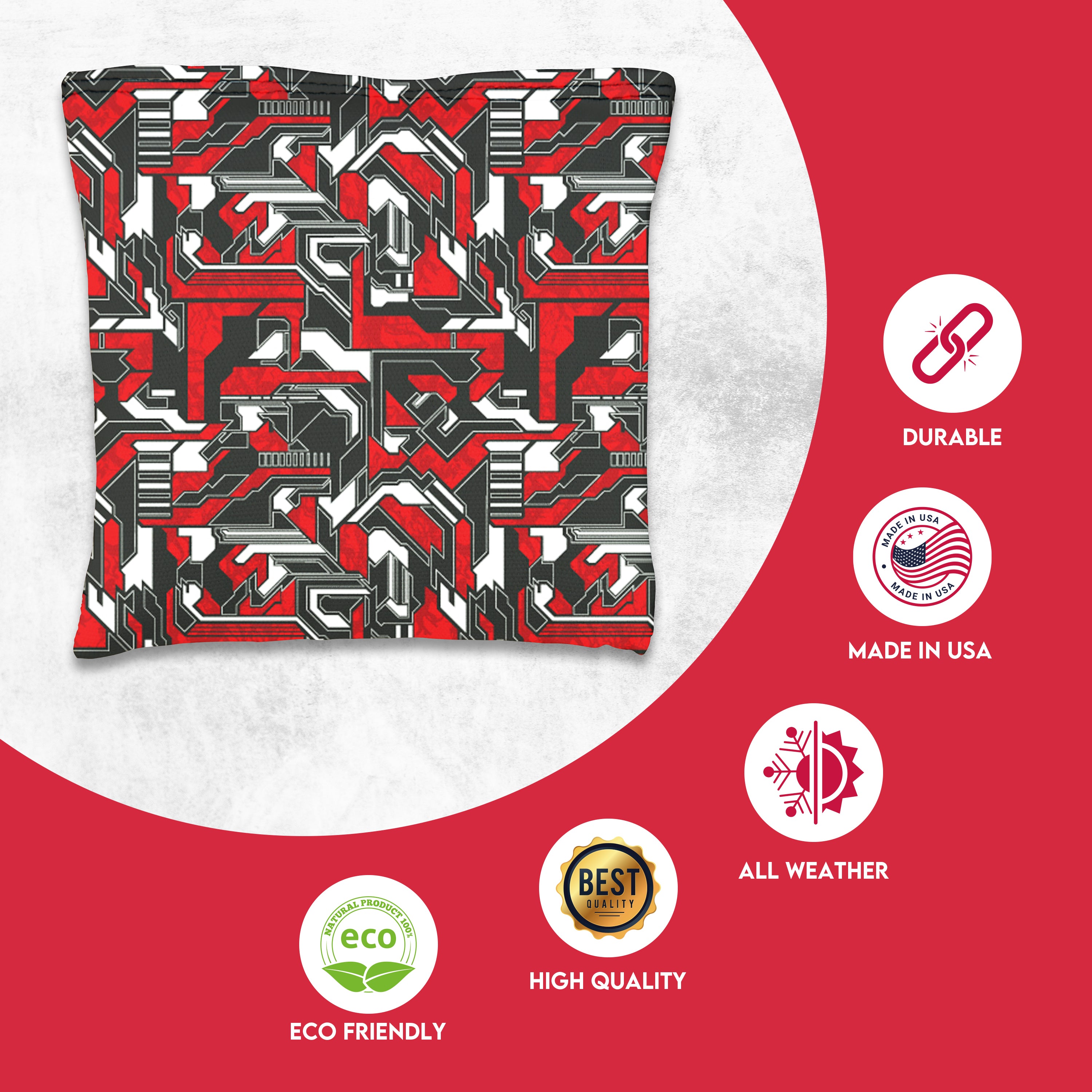 Blue Red Tech Fusion Cornhole Bags