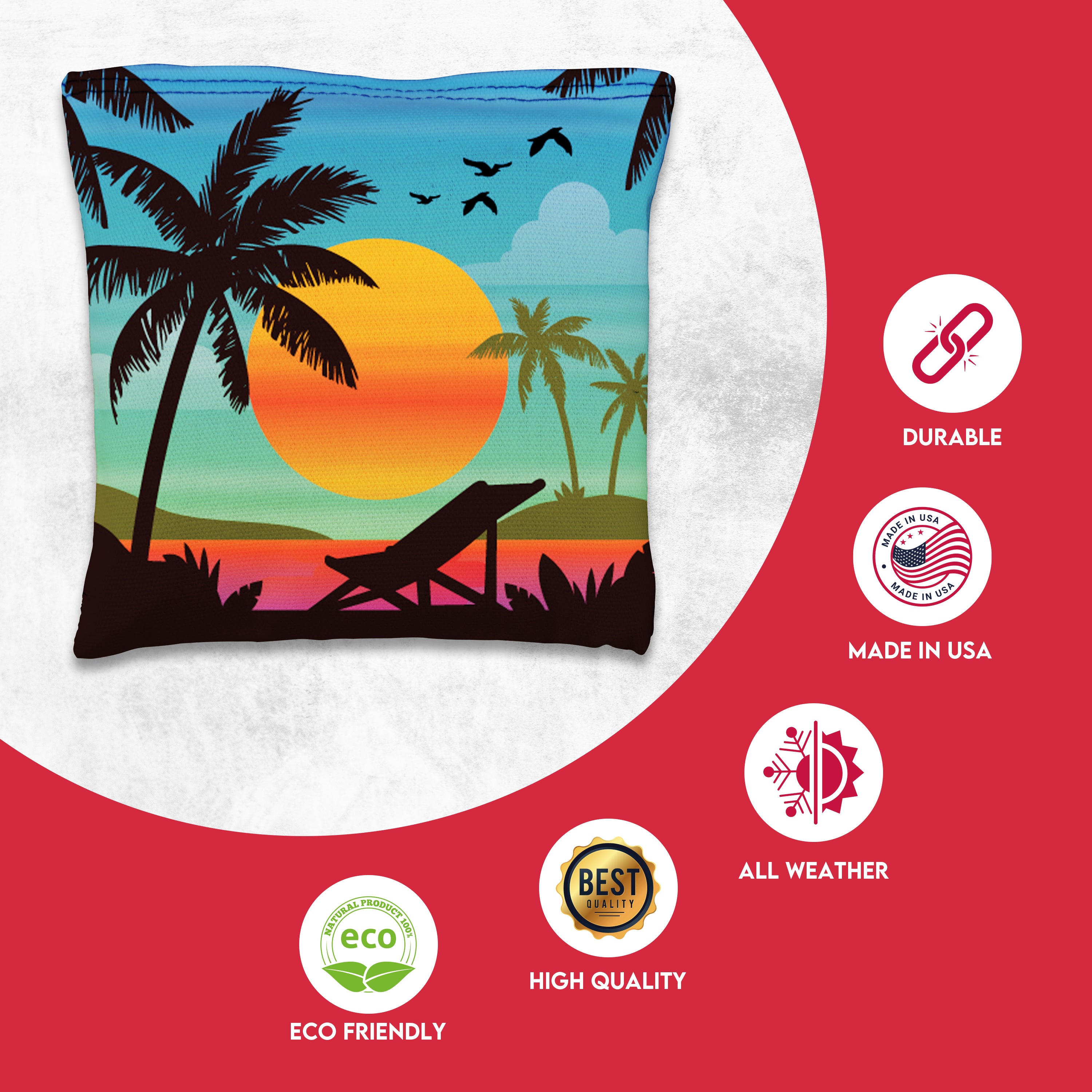 Green Blue Beach Cornhole Bags