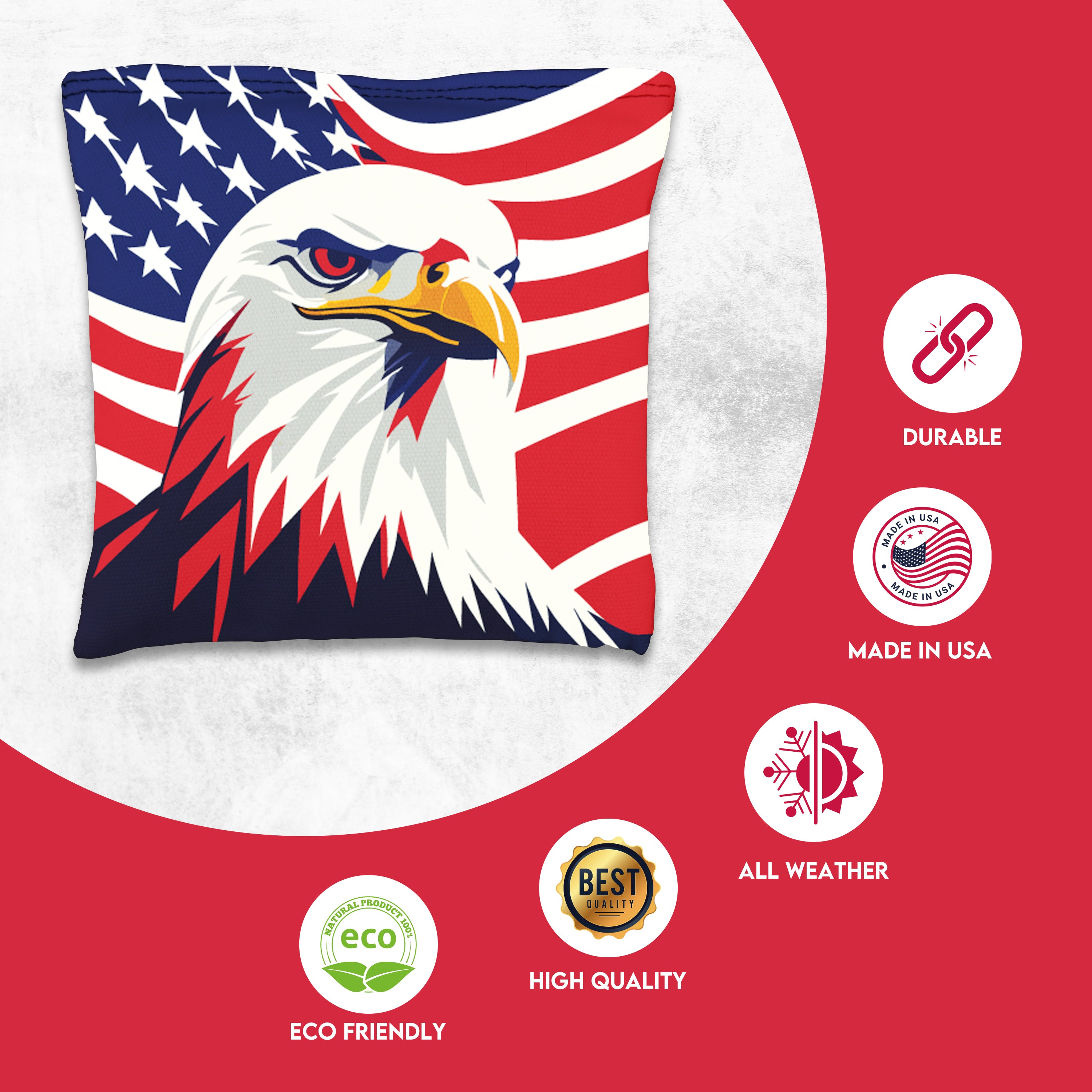 Red Blue Eagle Cornhole Bags