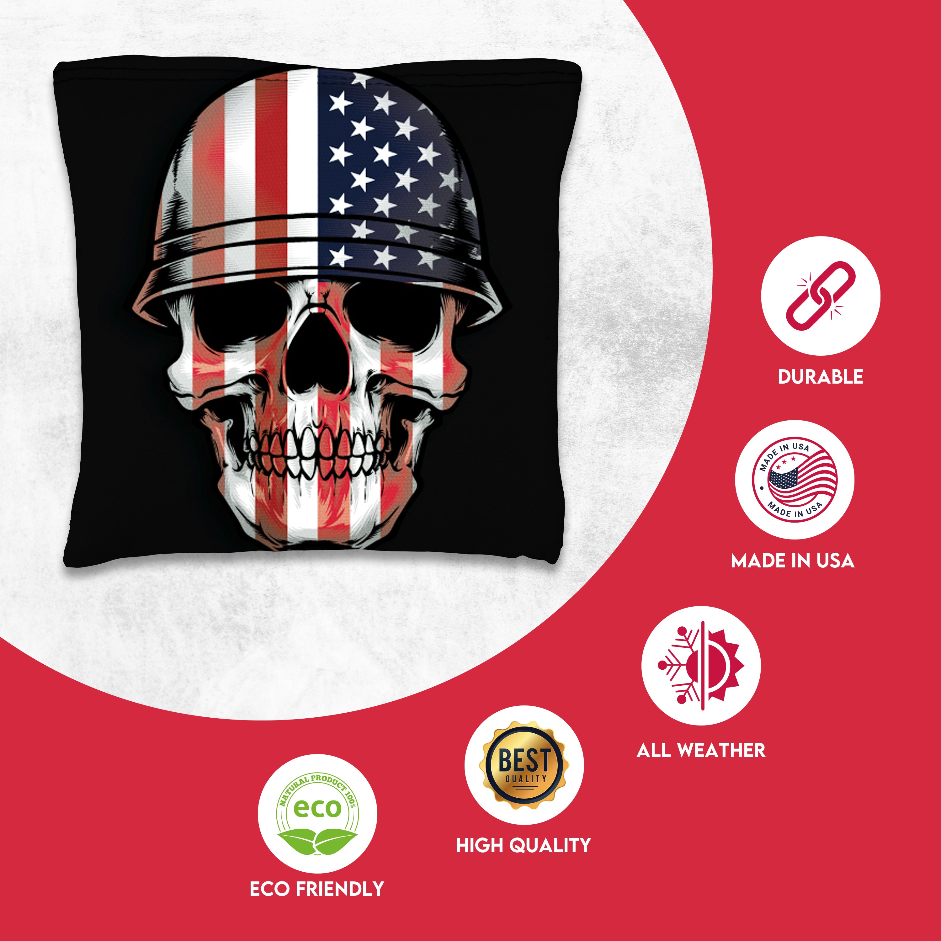 Soldier Flag Skull Cornhole Bags