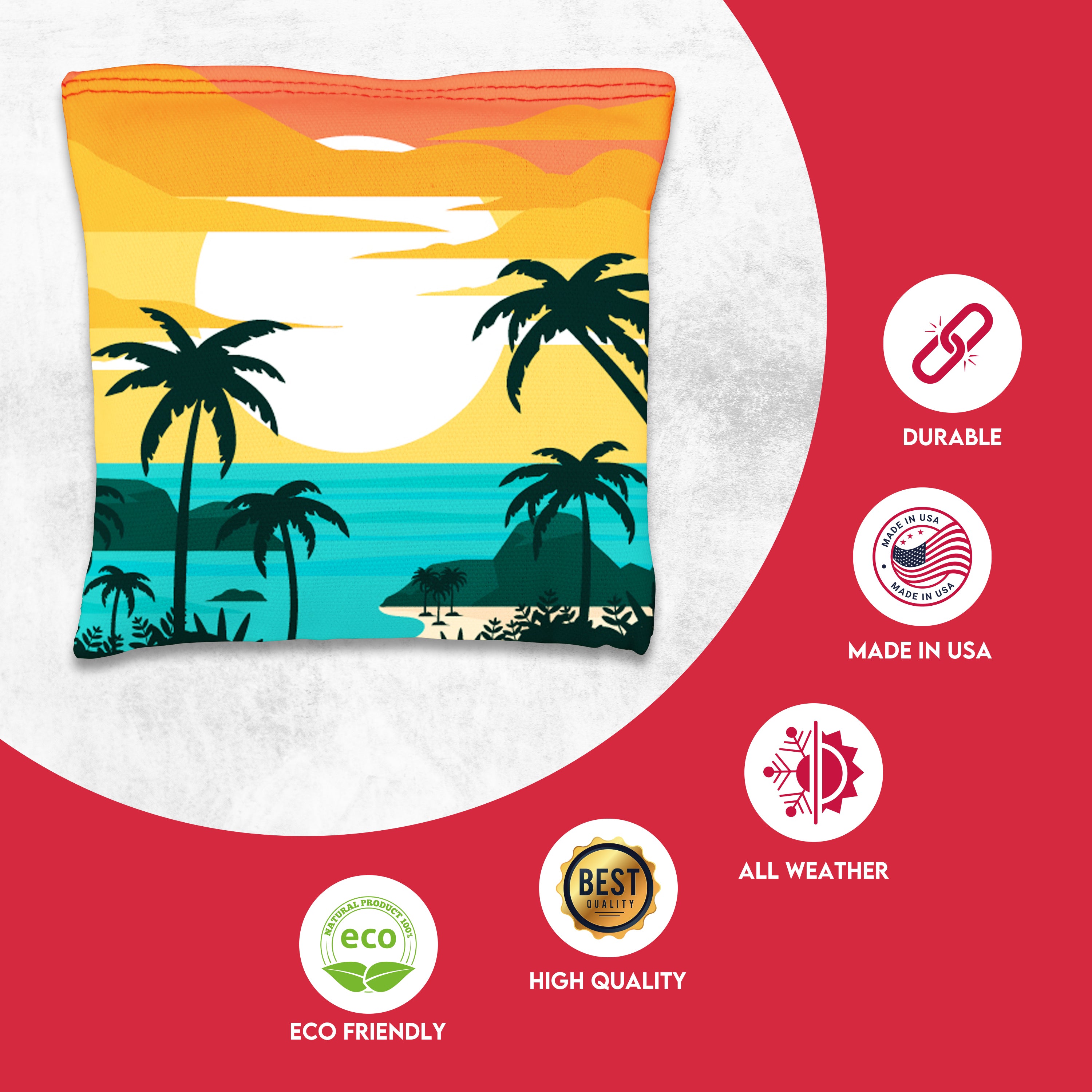 Blue Green Water Beach Cornhole Bags