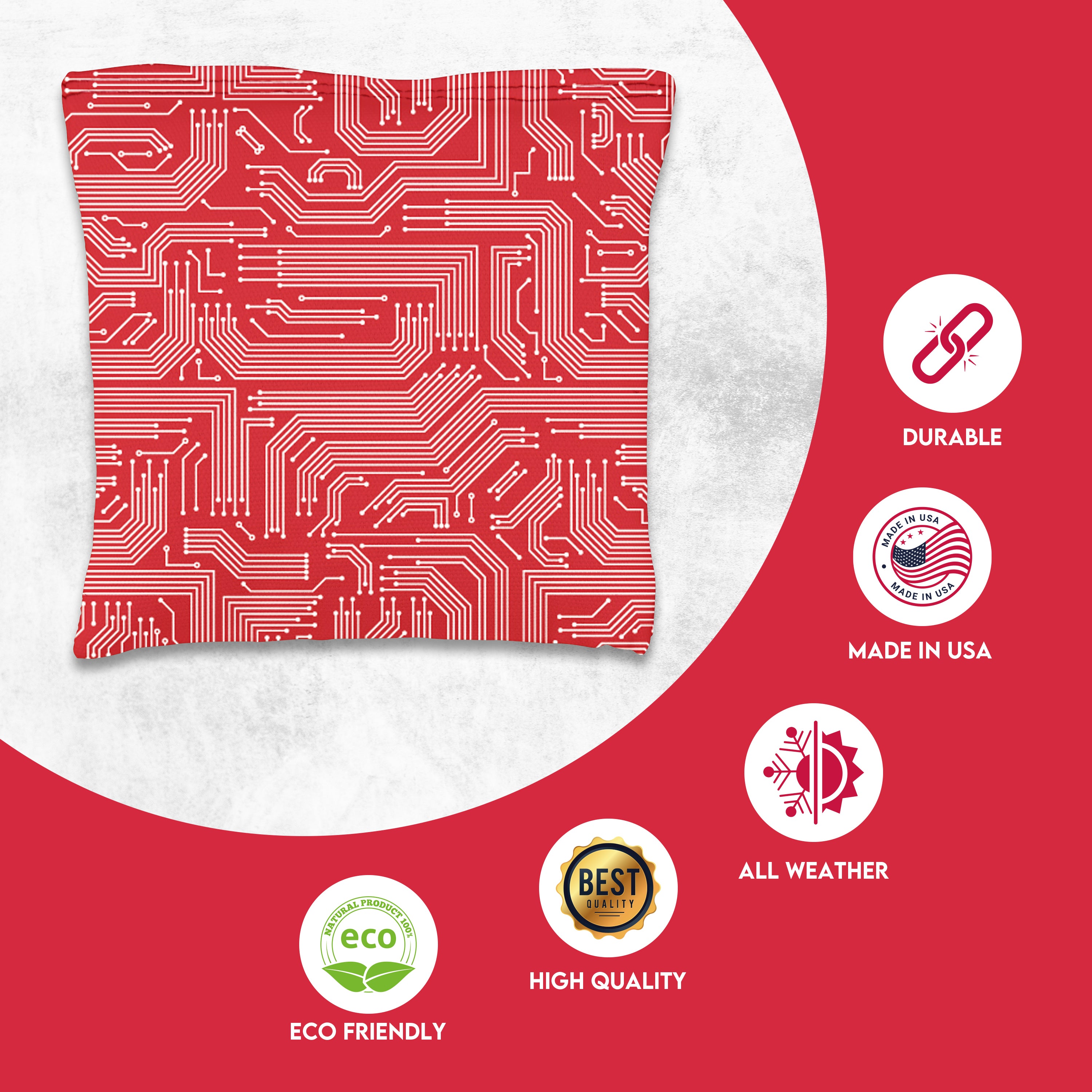 Red Blue Tech Cornhole Bags