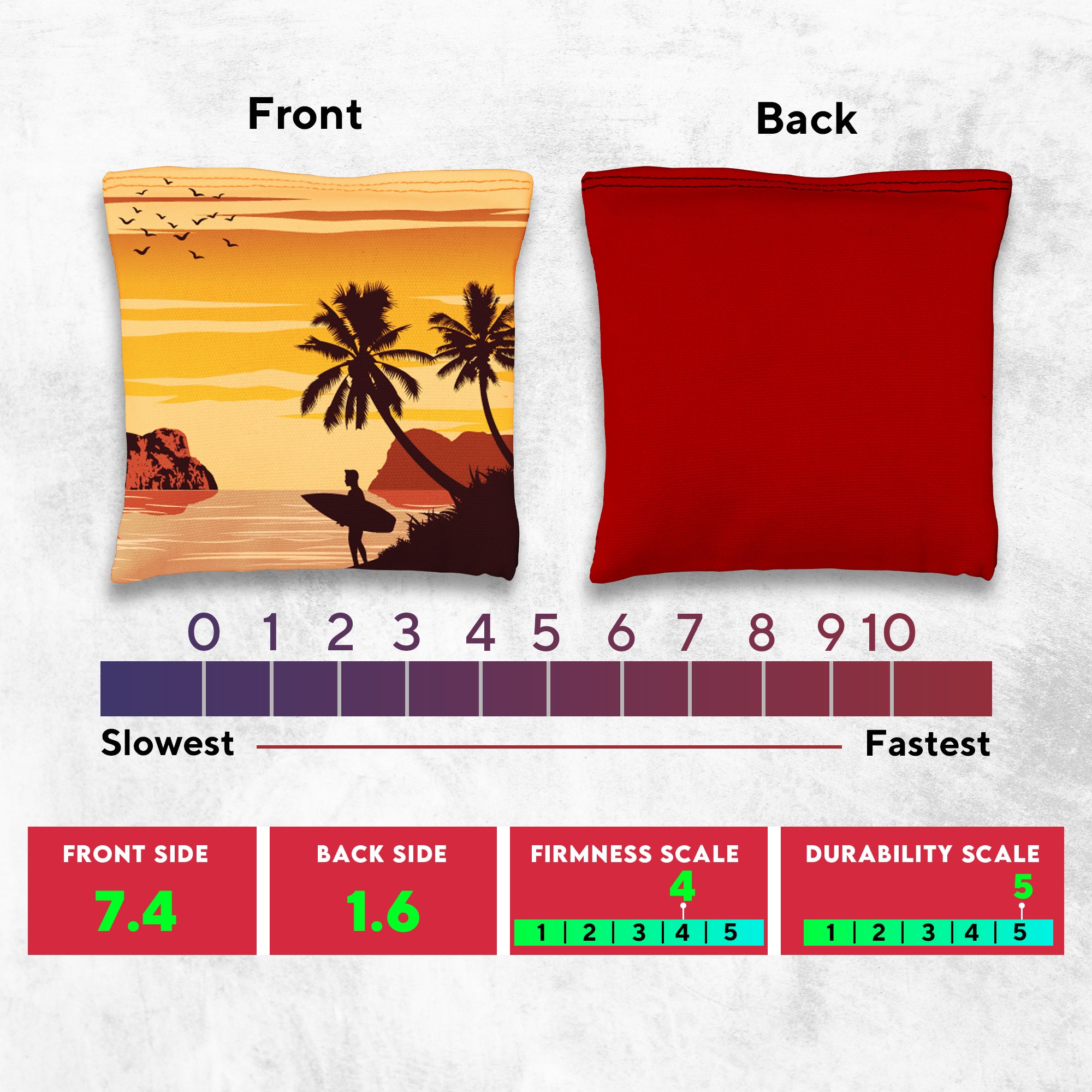 Orange Purple Beach Cornhole Bags