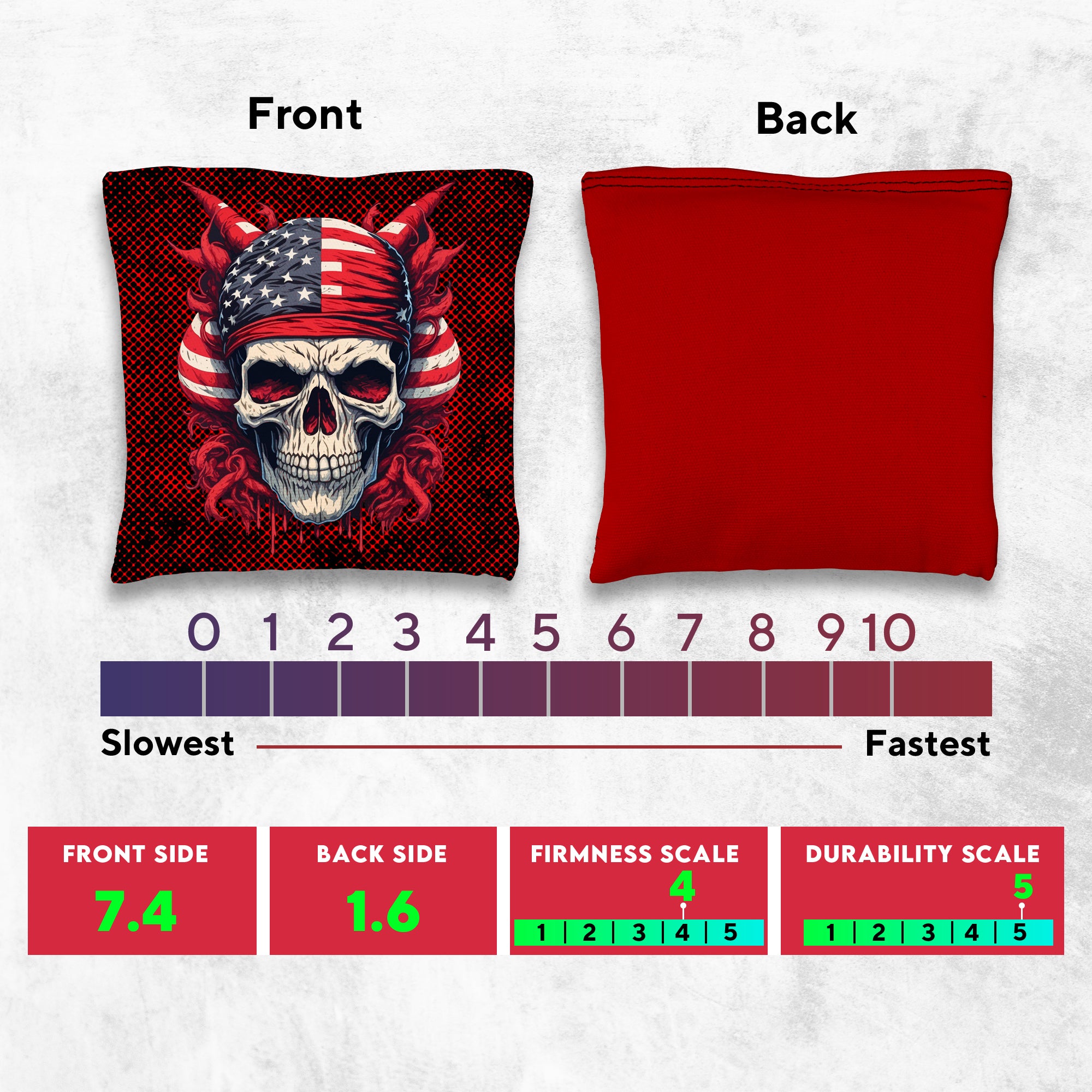 Skull Red Blue Cornhole Bags