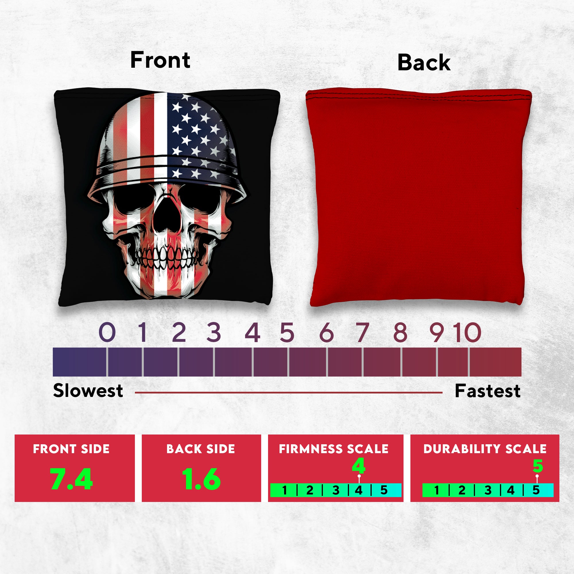 Soldier Flag Skull Cornhole Bags