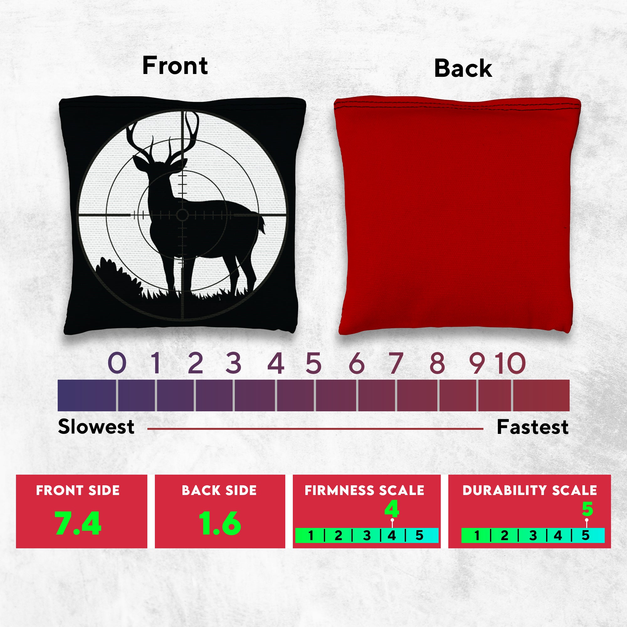Black White Deer in Scope Cornhole Bags