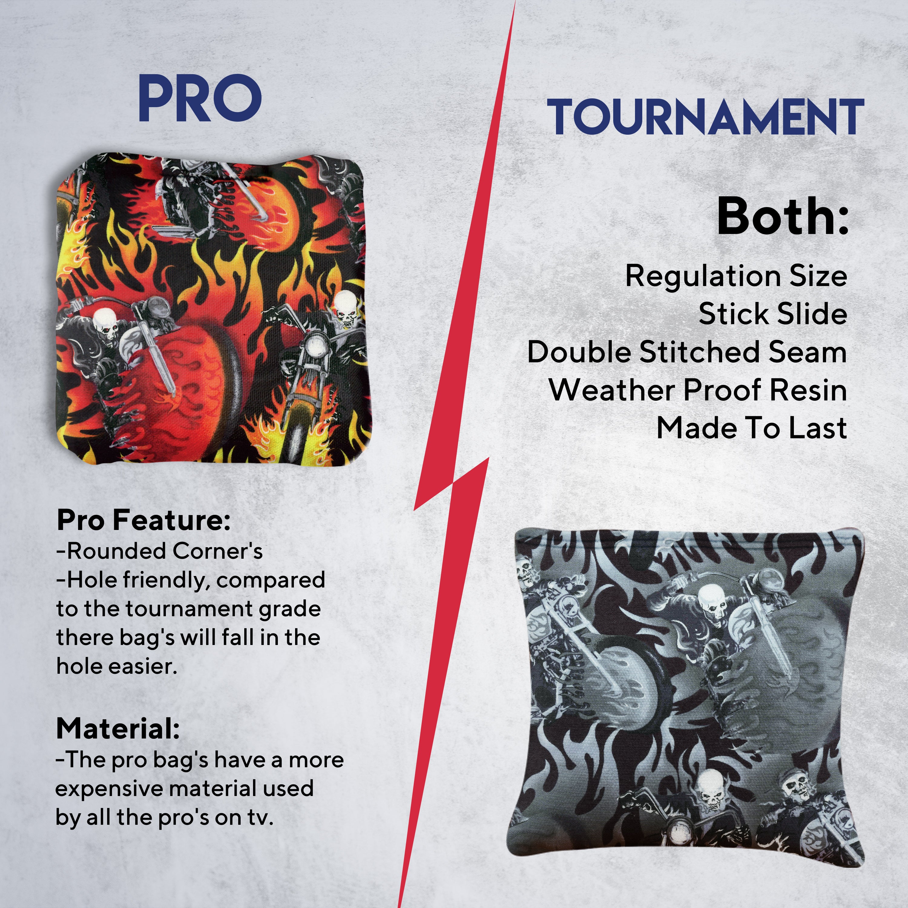 Skull Rider Cornhole Bags - Set of 8