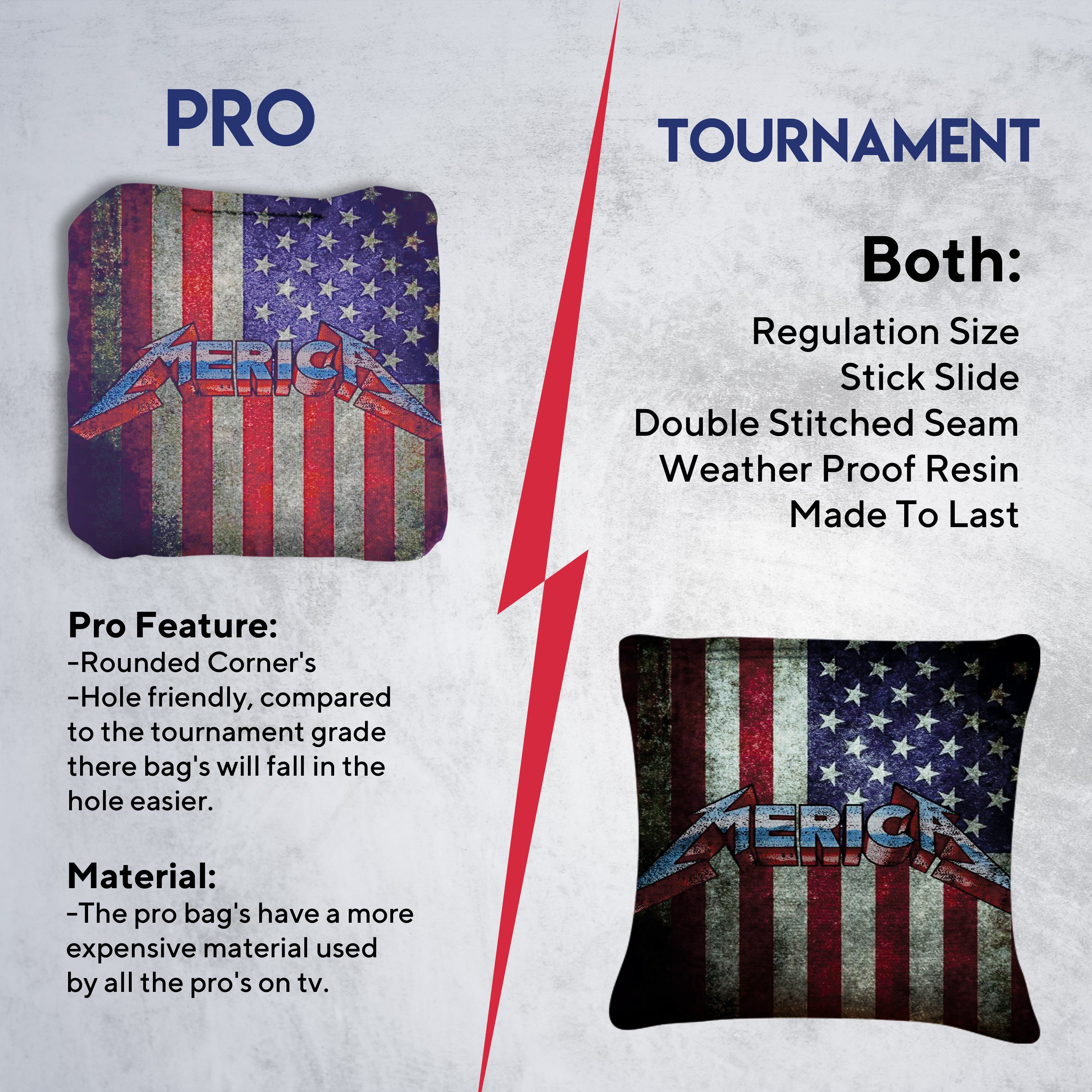 American Flag Cornhole Bags - Set of 8