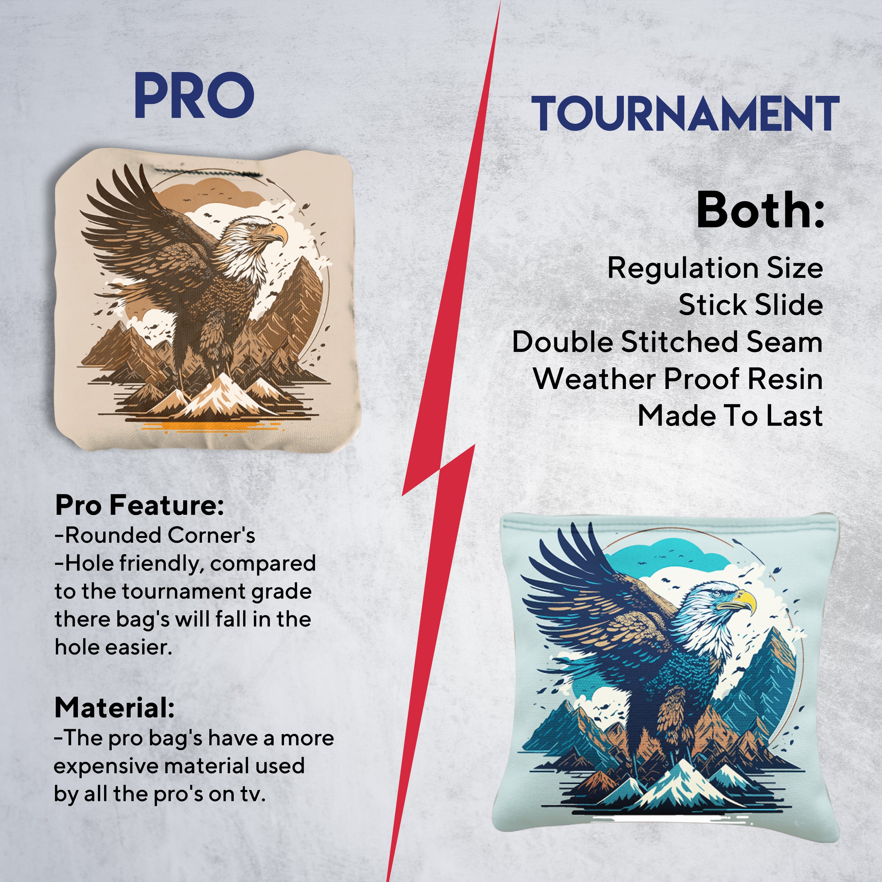 Blue Gold Eagle Cornhole Bags - Set of 8