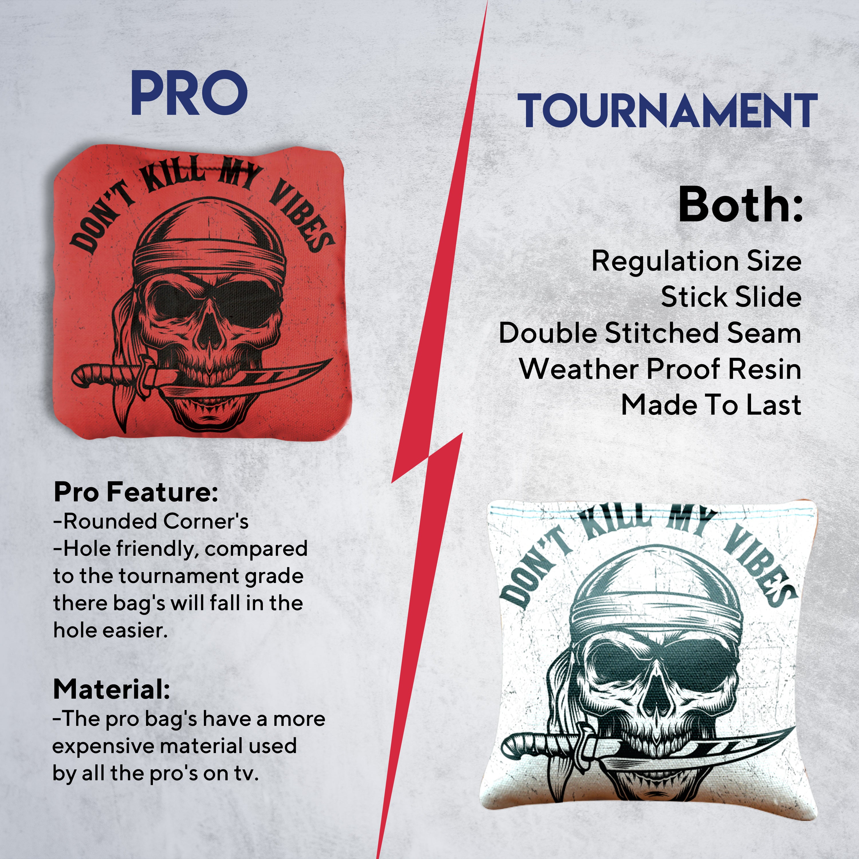 Don't Kill My Vibes Cornhole Bags - Set of 8