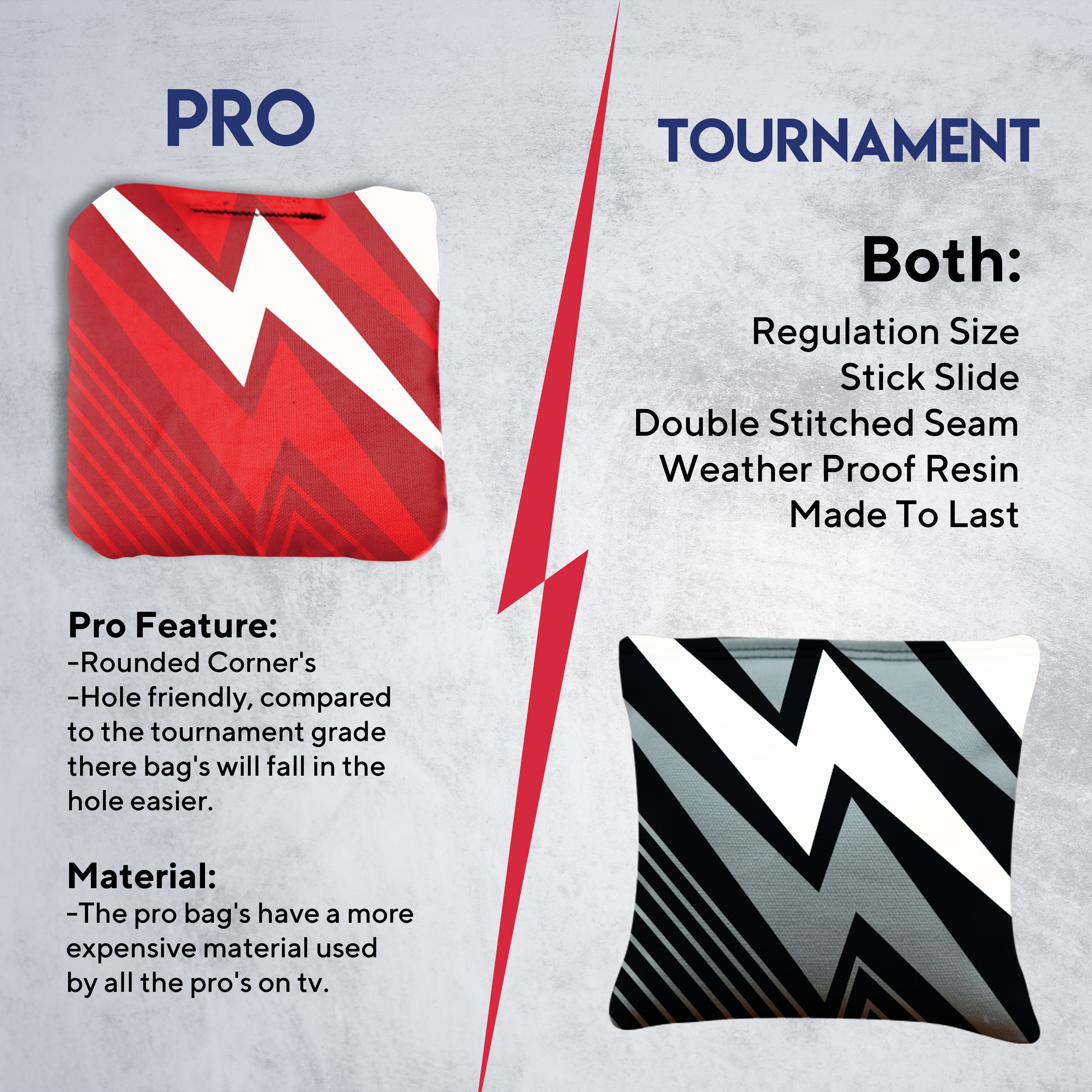 Red Black Zigzag Cornhole Bags - Set of 8