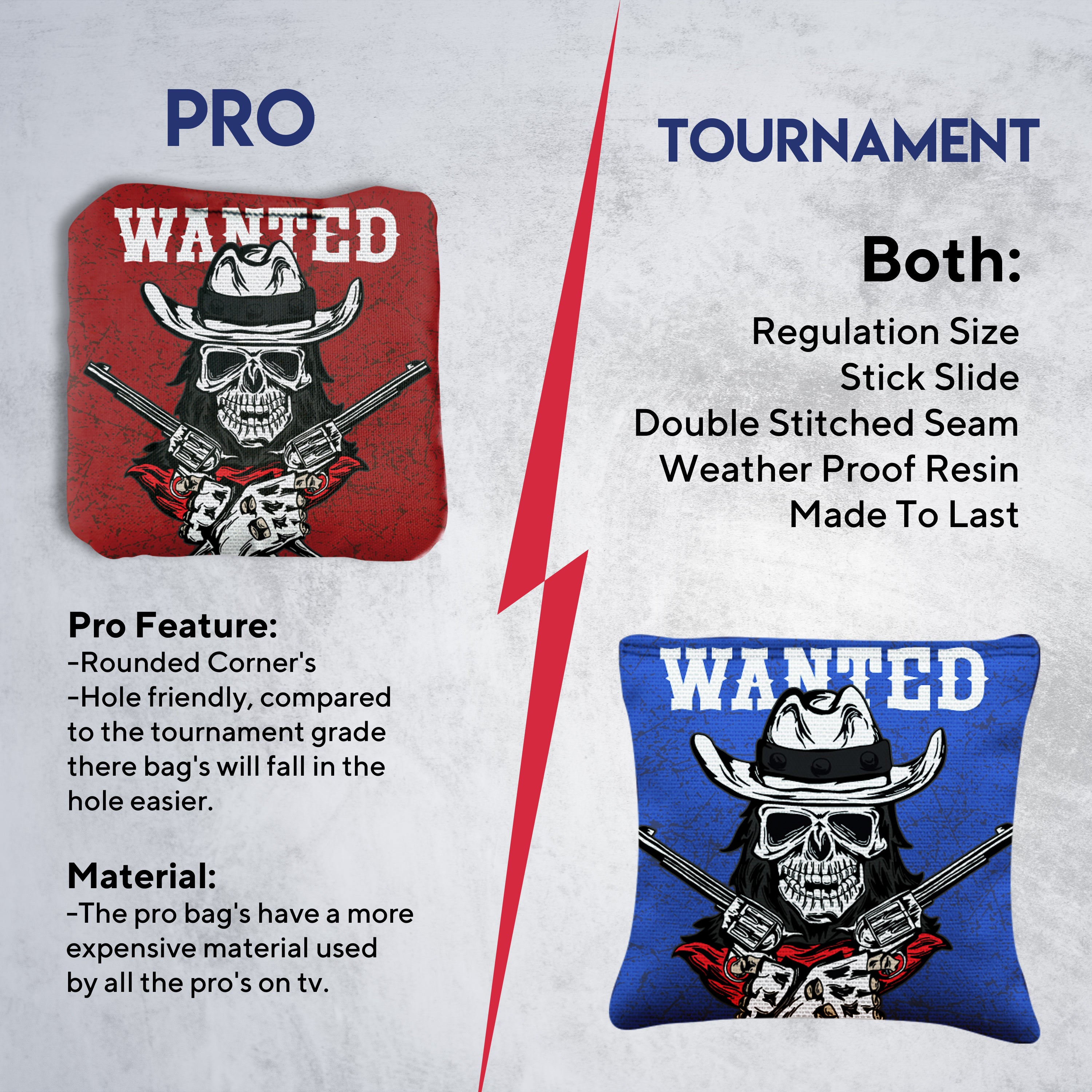 Wanted Skull Cornhole Bags - Set of 8