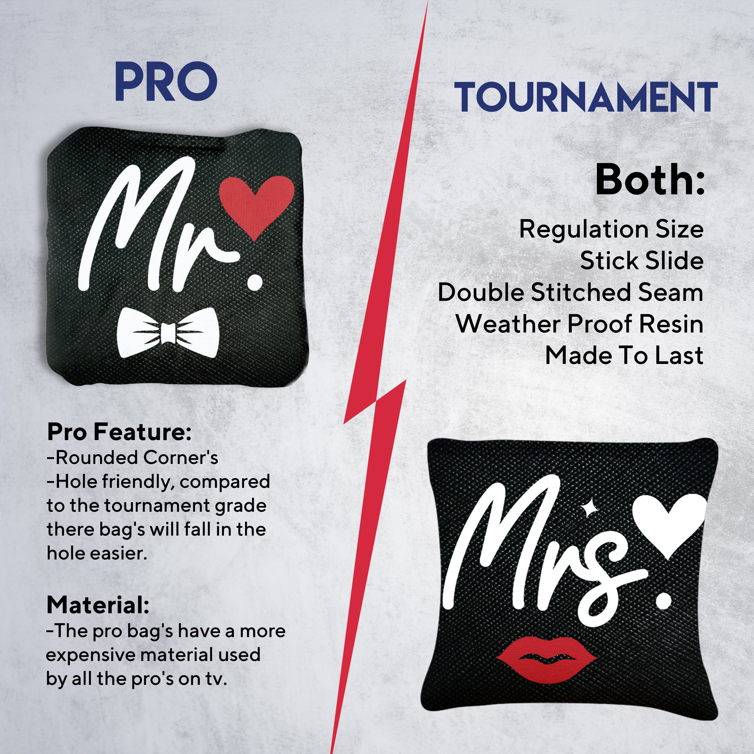 Mr. Mrs. Cornhole Bags - Set of 8