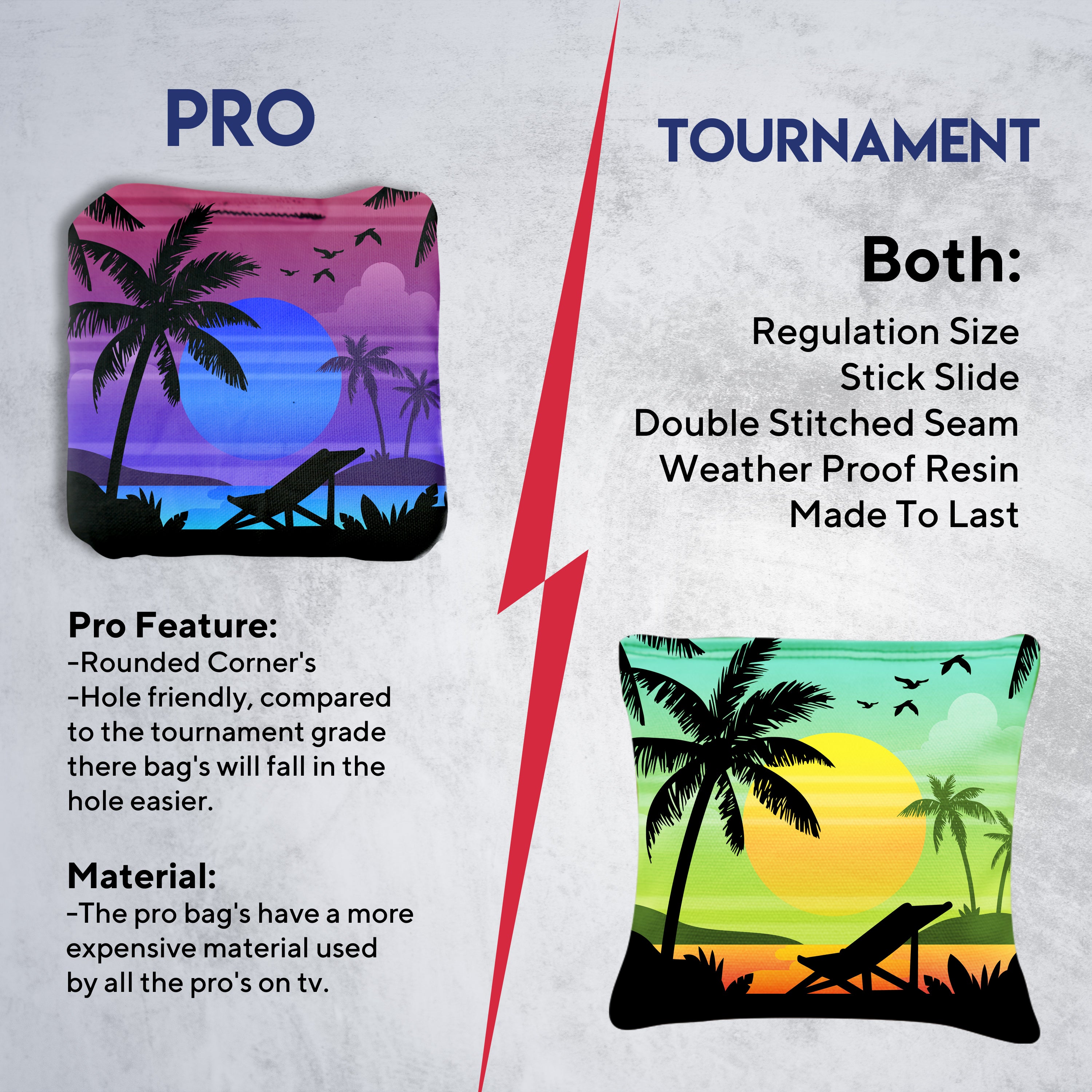 Colorful Beach Cornhole Bags - Set of 8