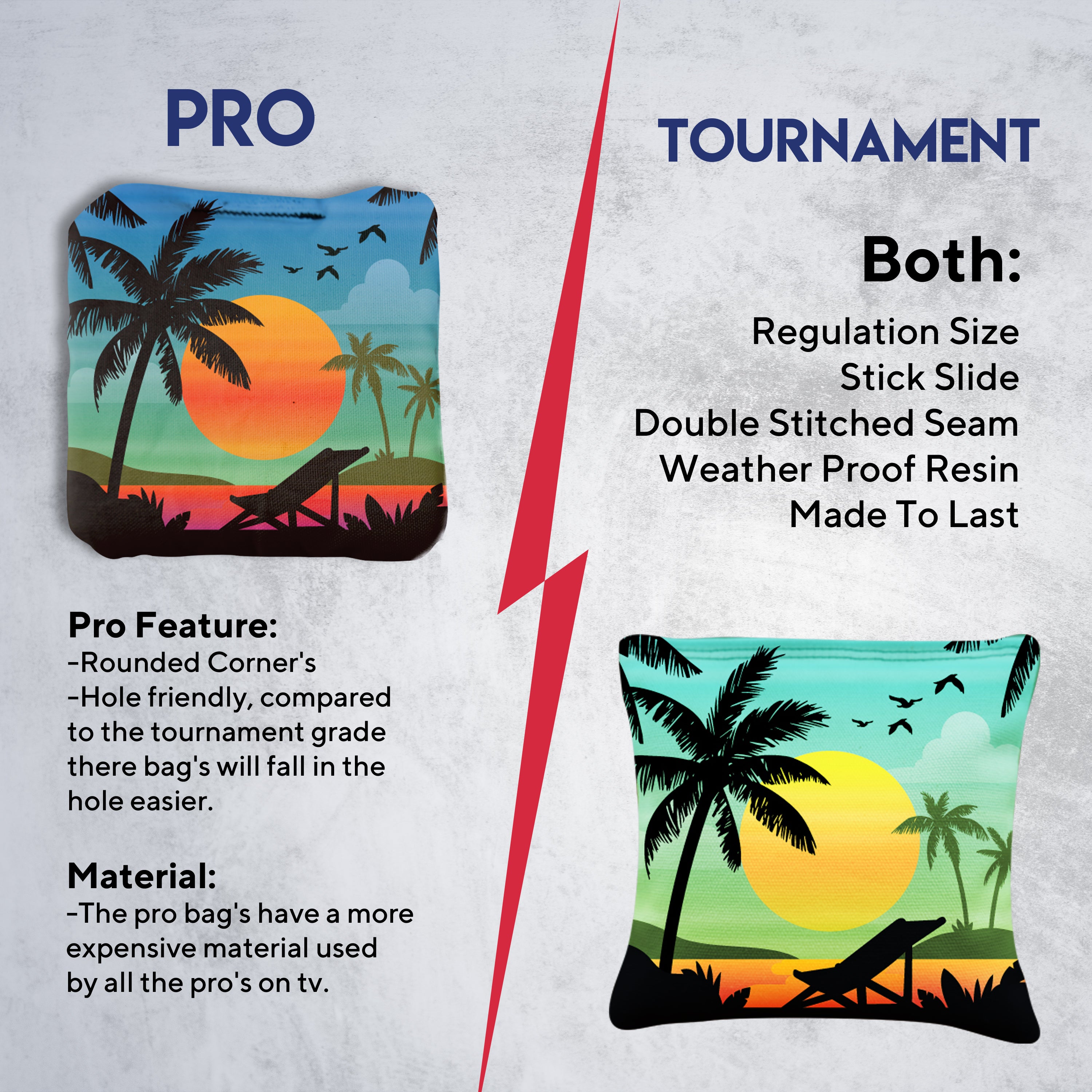 Green Blue Beach Cornhole Bags - Set of 8