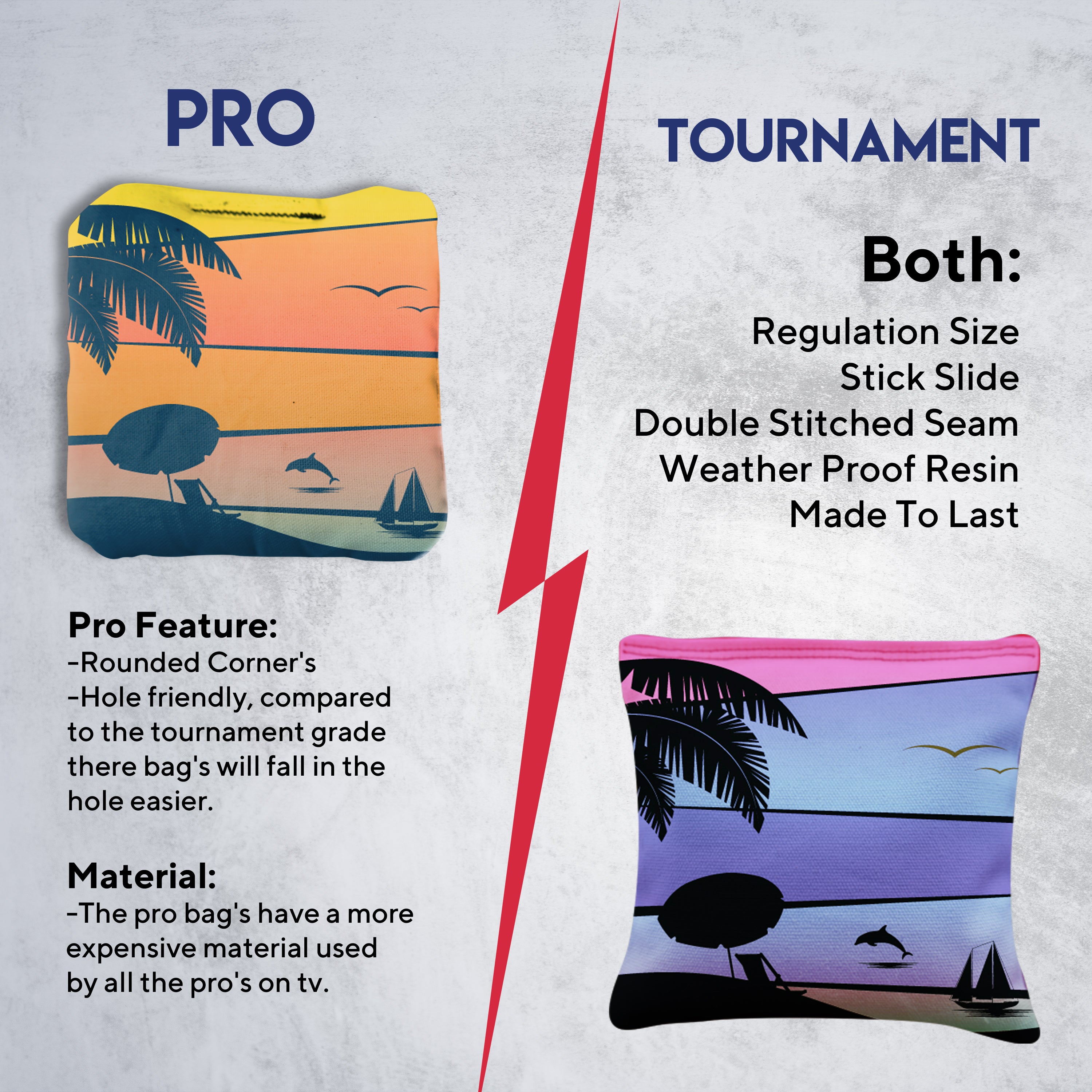 Orange Purple Dolphin Beach Cornhole Bags - Set of 8