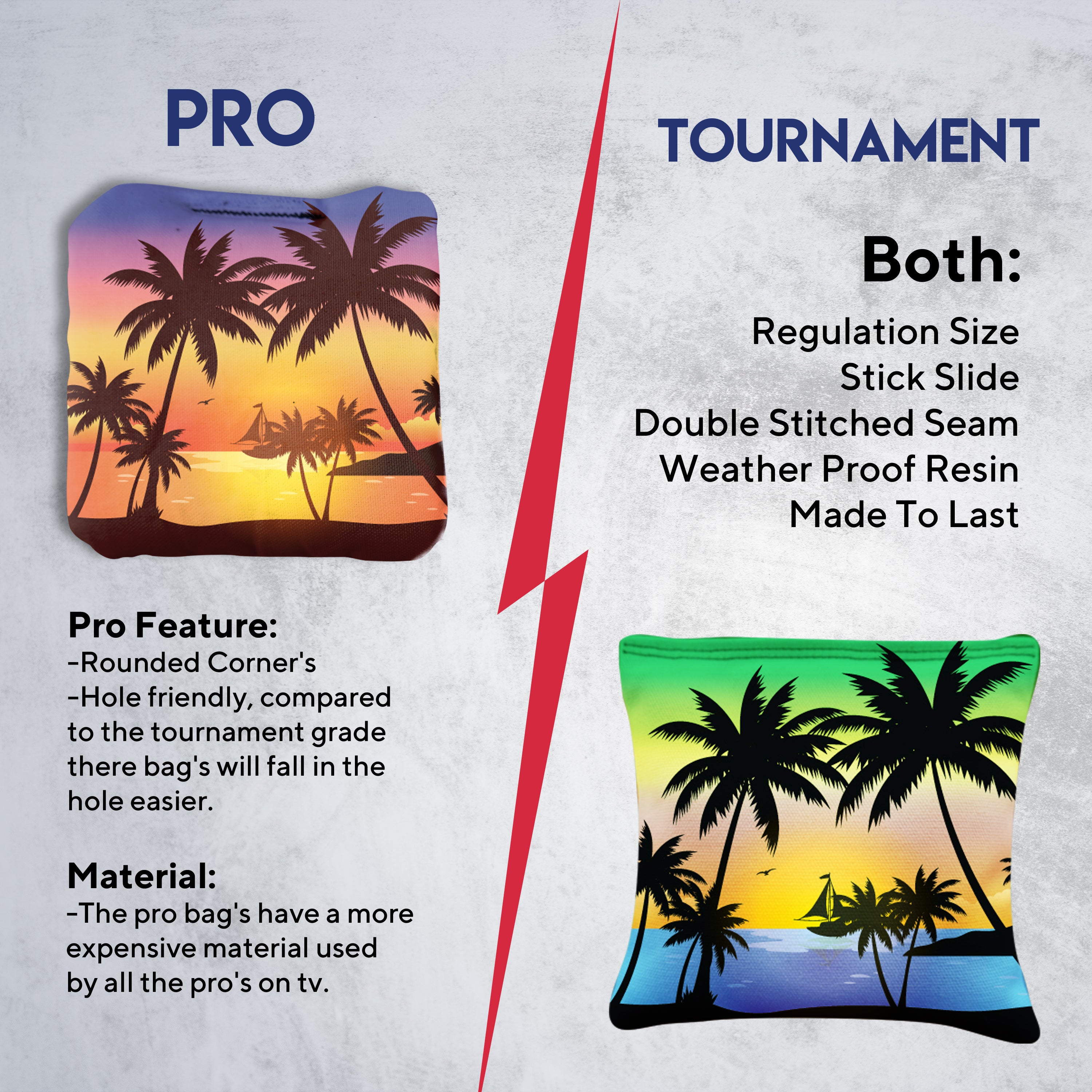 Purple Green Beach Cornhole Bags - Set of 8