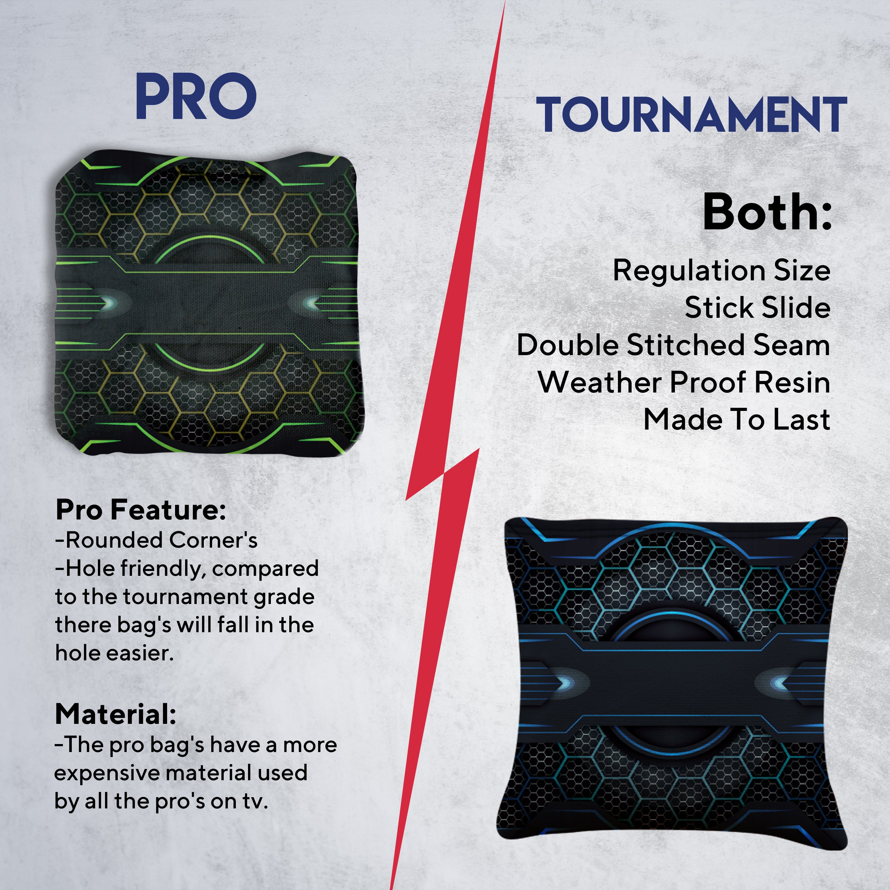 Blue Green Tech Cornhole Bags - Set of 8