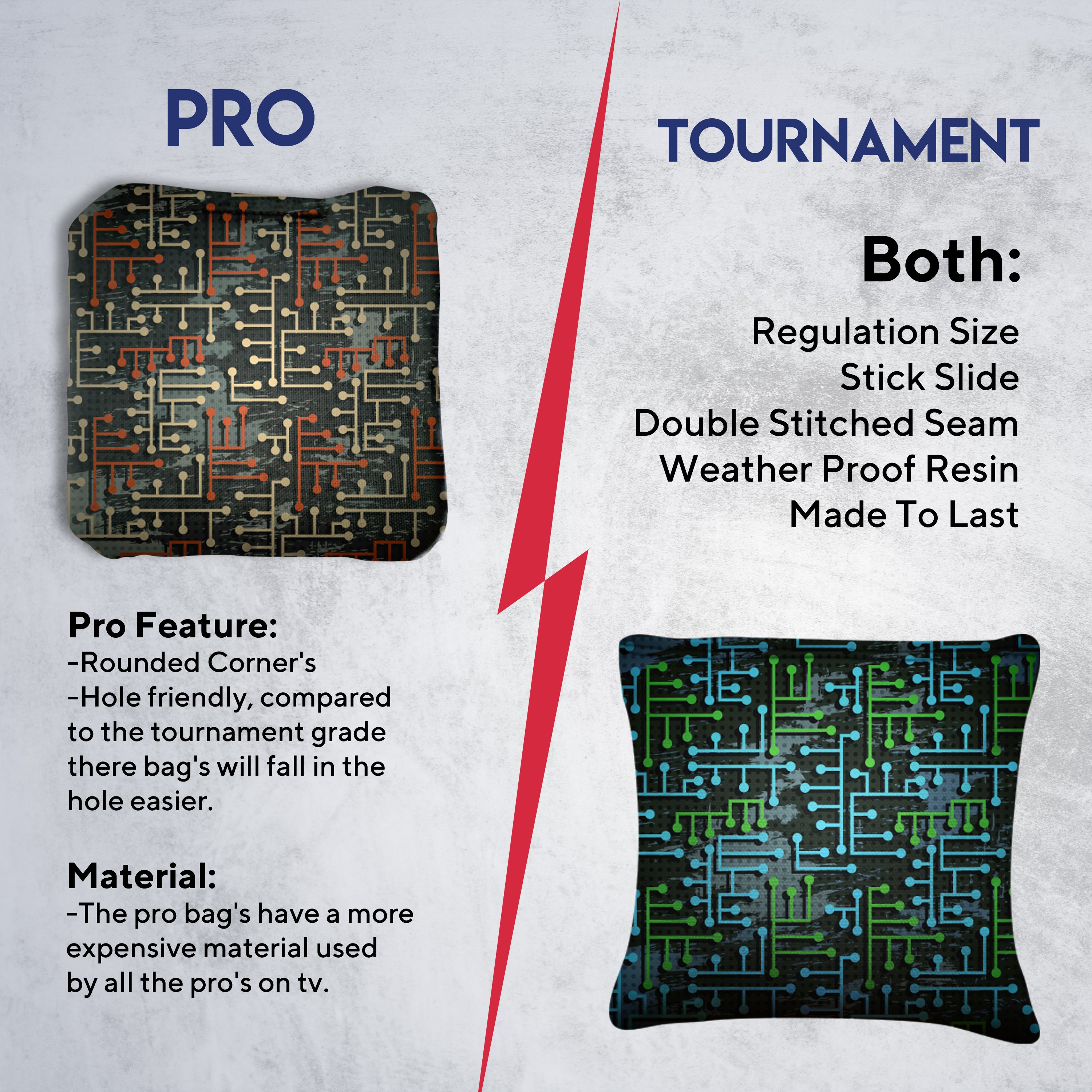 Orange White Blue Green Lines Cornhole Bags - Set of 8