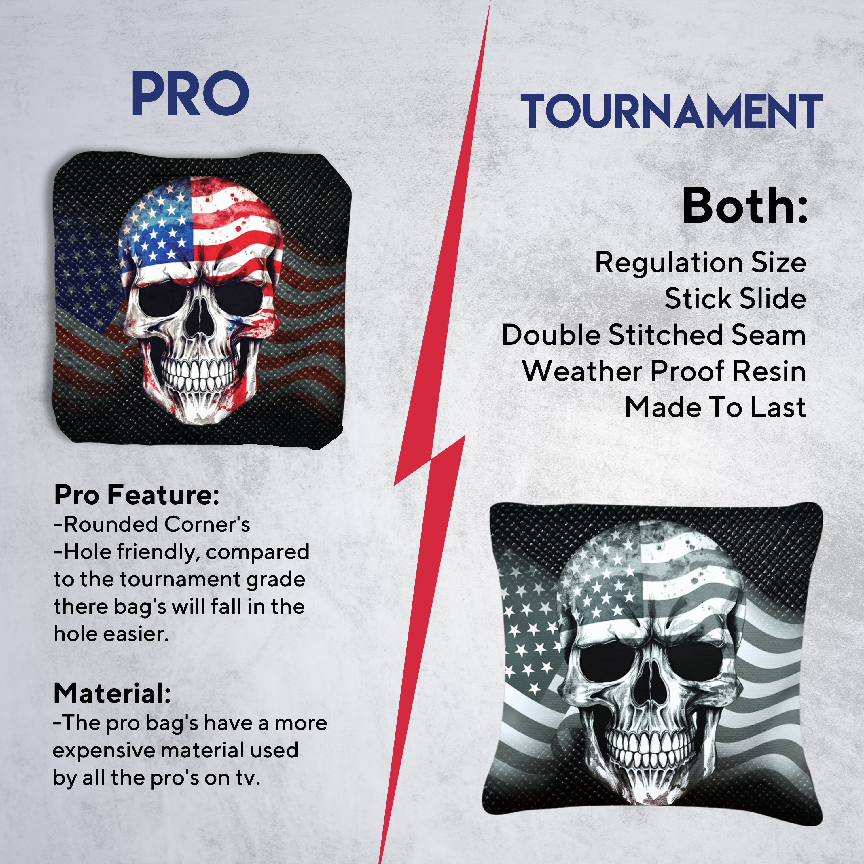 Flag Skull Cornhole Bags - Set of 8