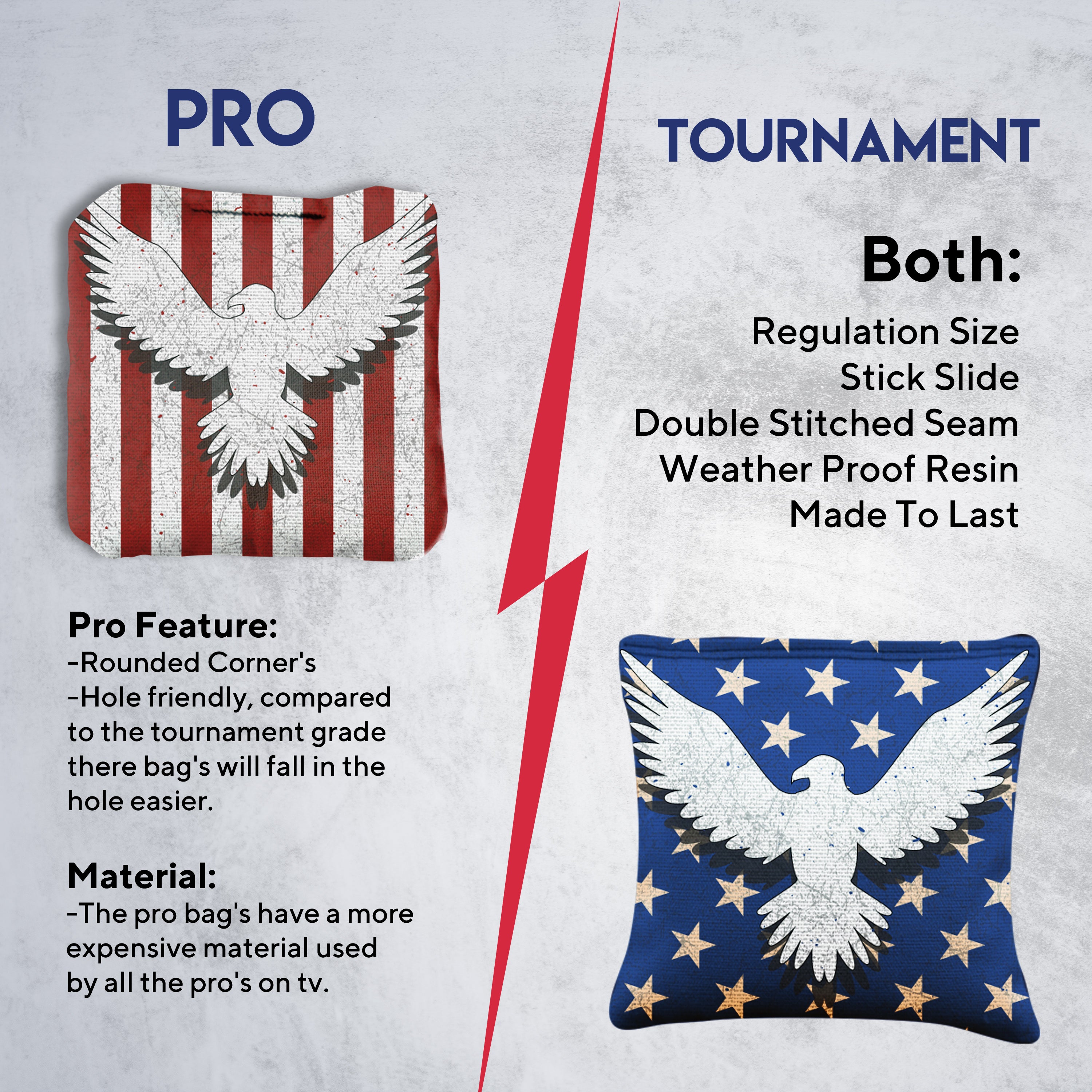 Bird Flag White Cornhole Bags - Set of 8