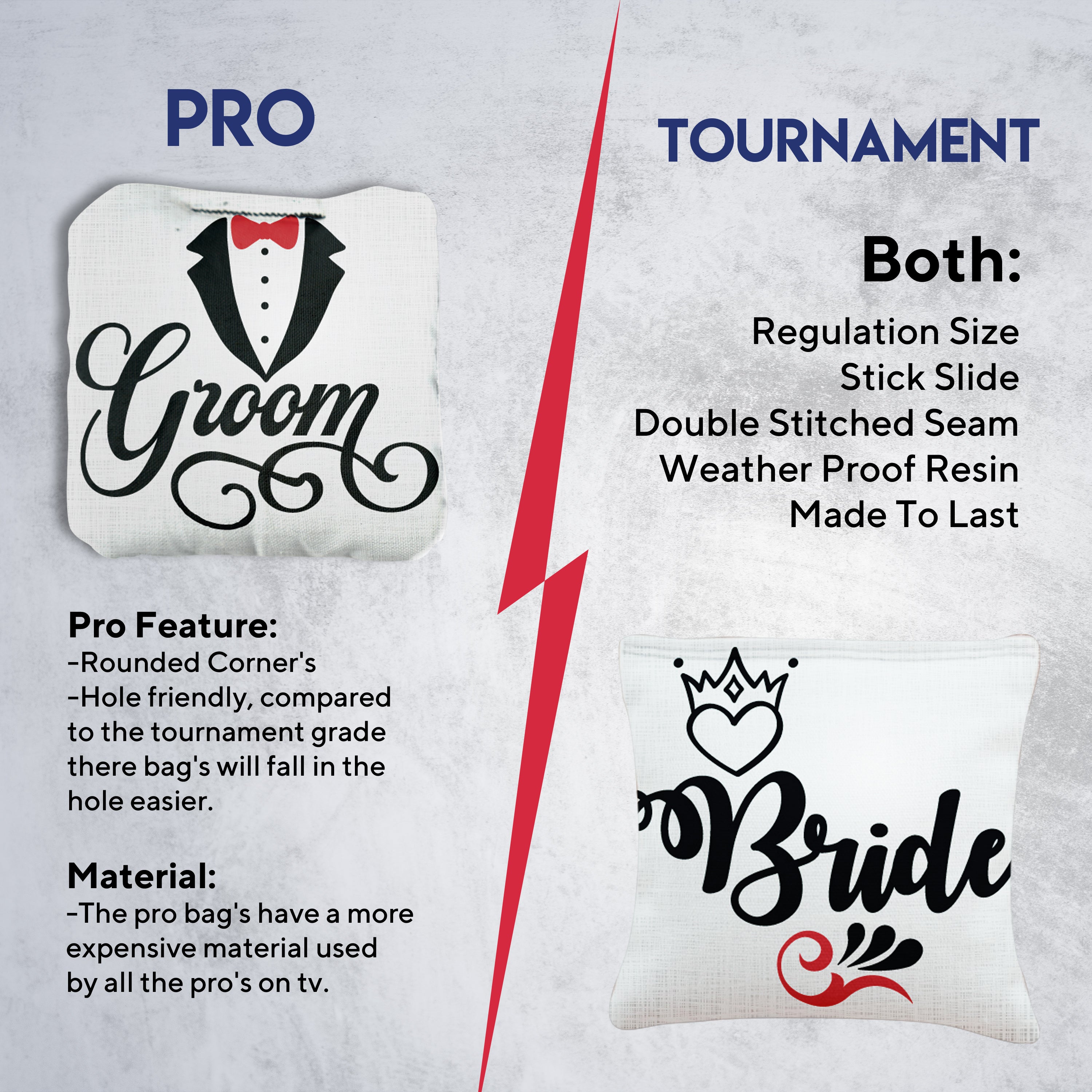 Bride Groom Cornhole Bags - Set of 8