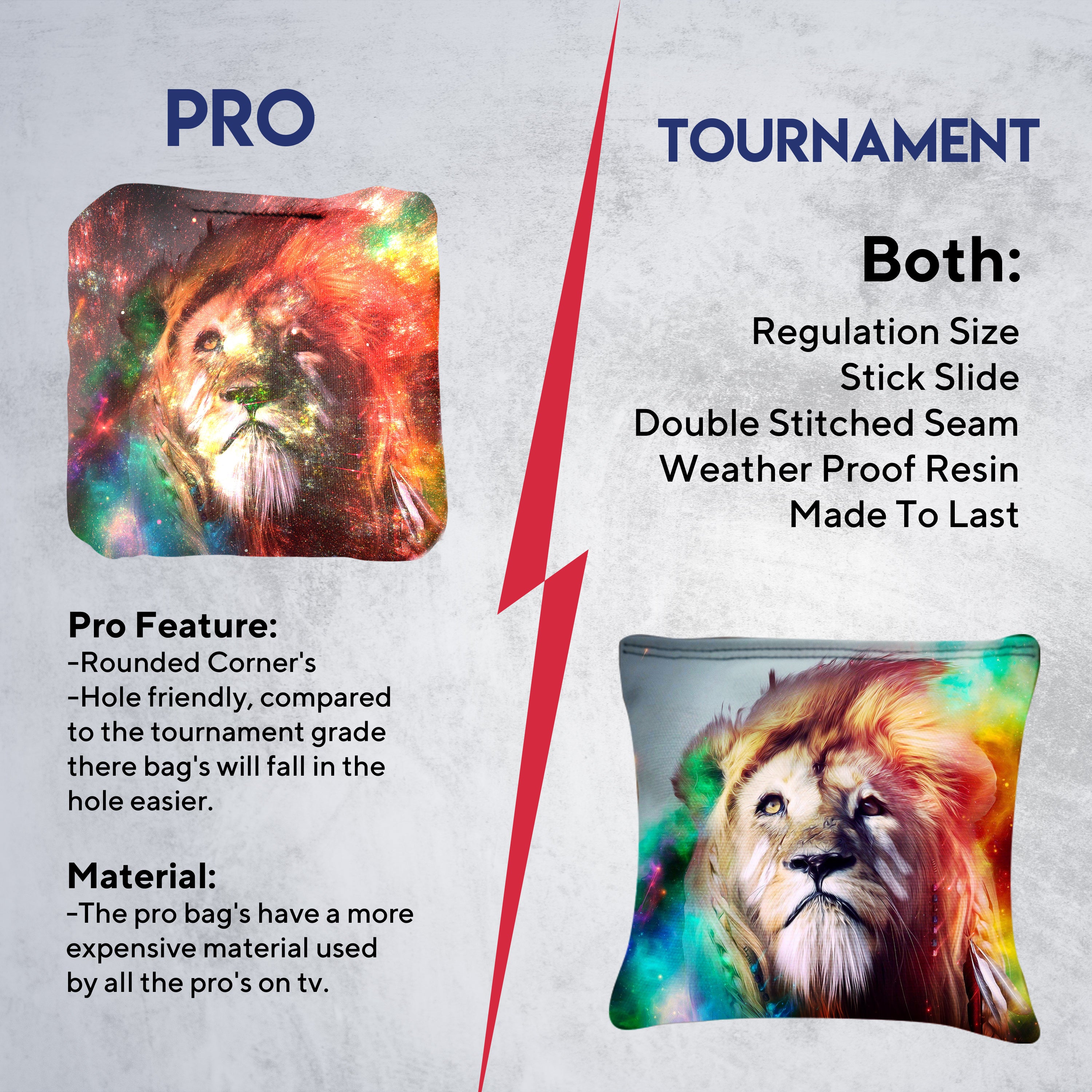 Colored Lion Cornhole Bags - Set of 8